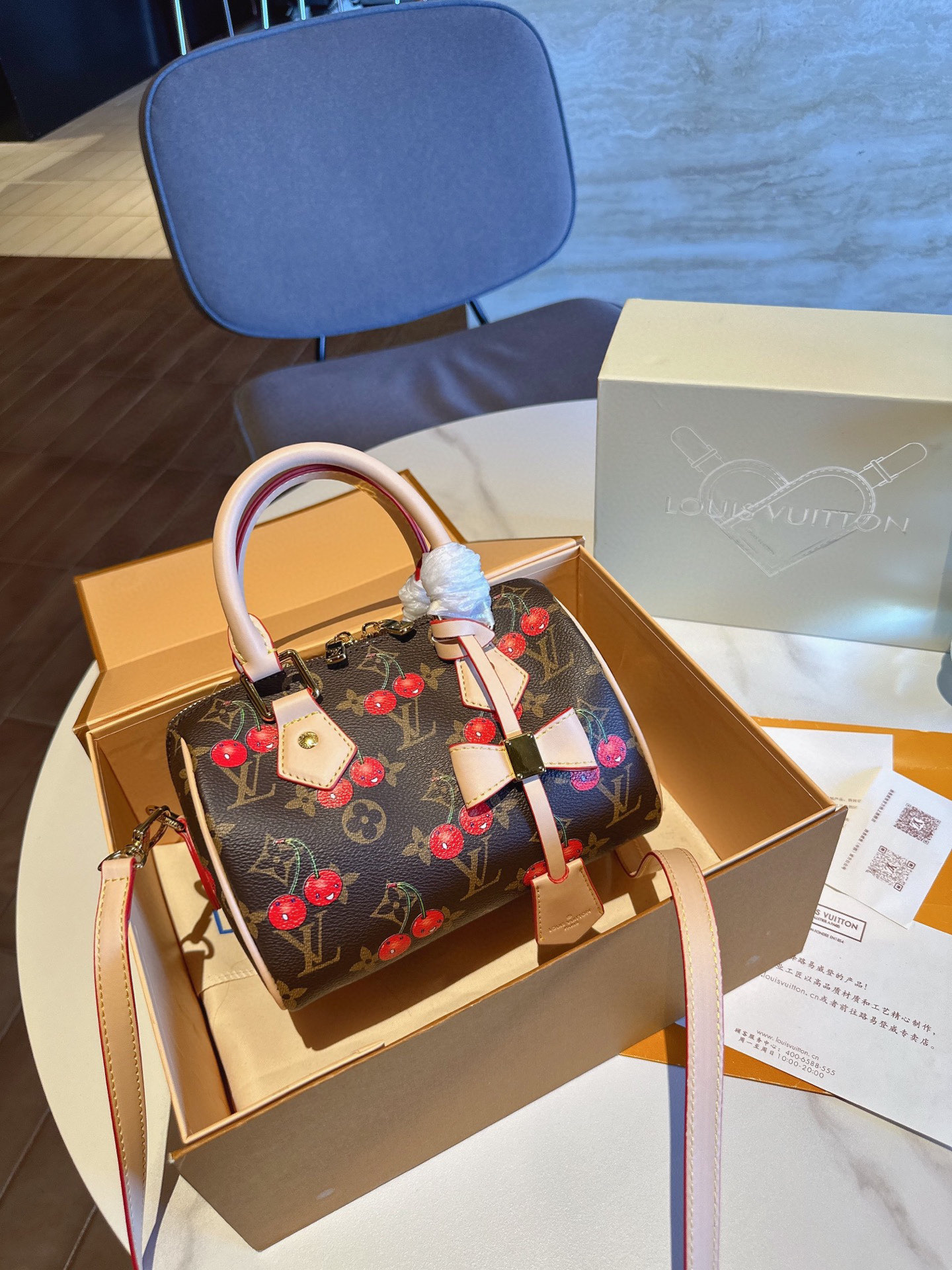 LV speedy20 Cherry pillow bag