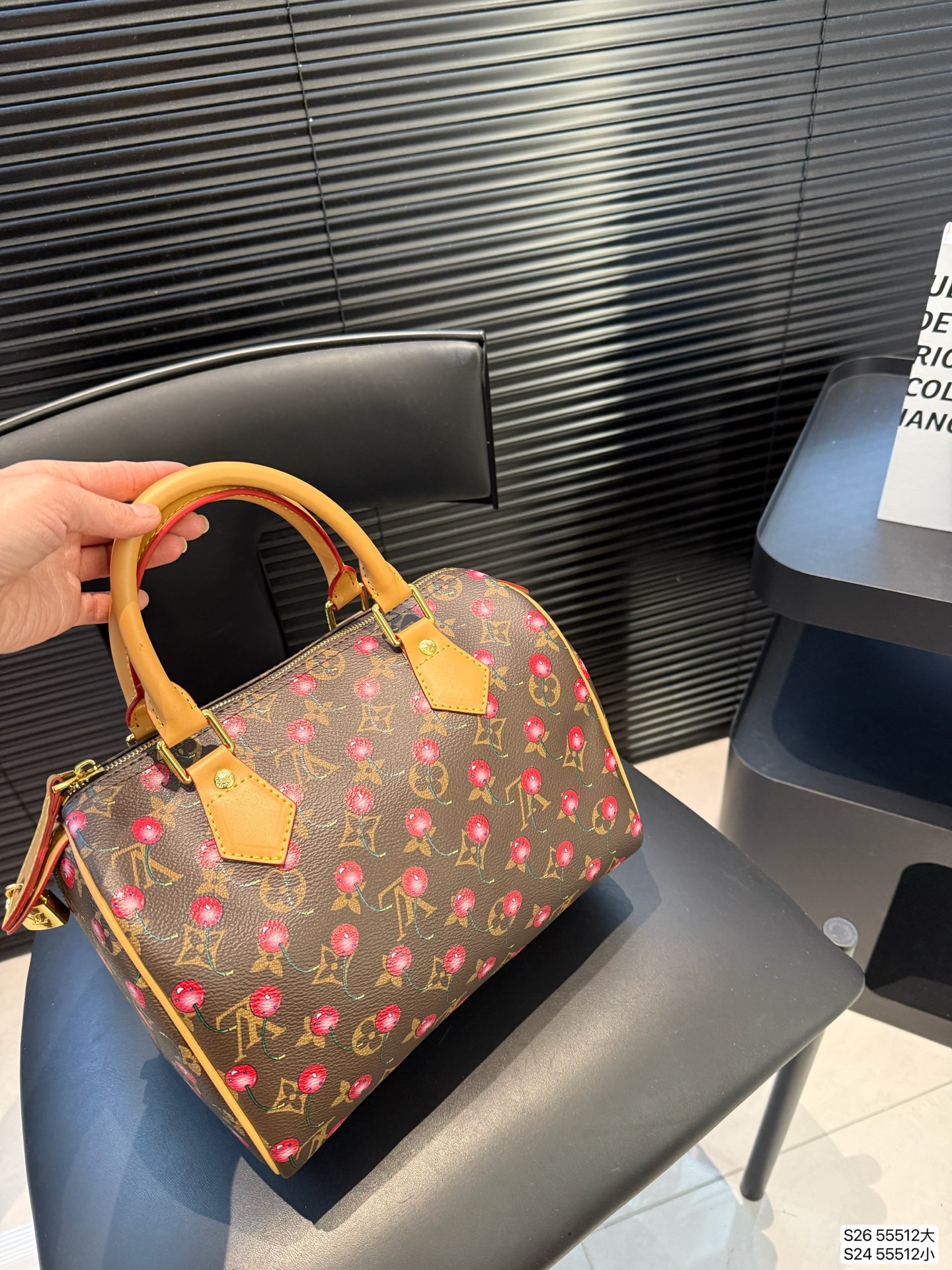 Louis Vuitton painted cherry pillow bag