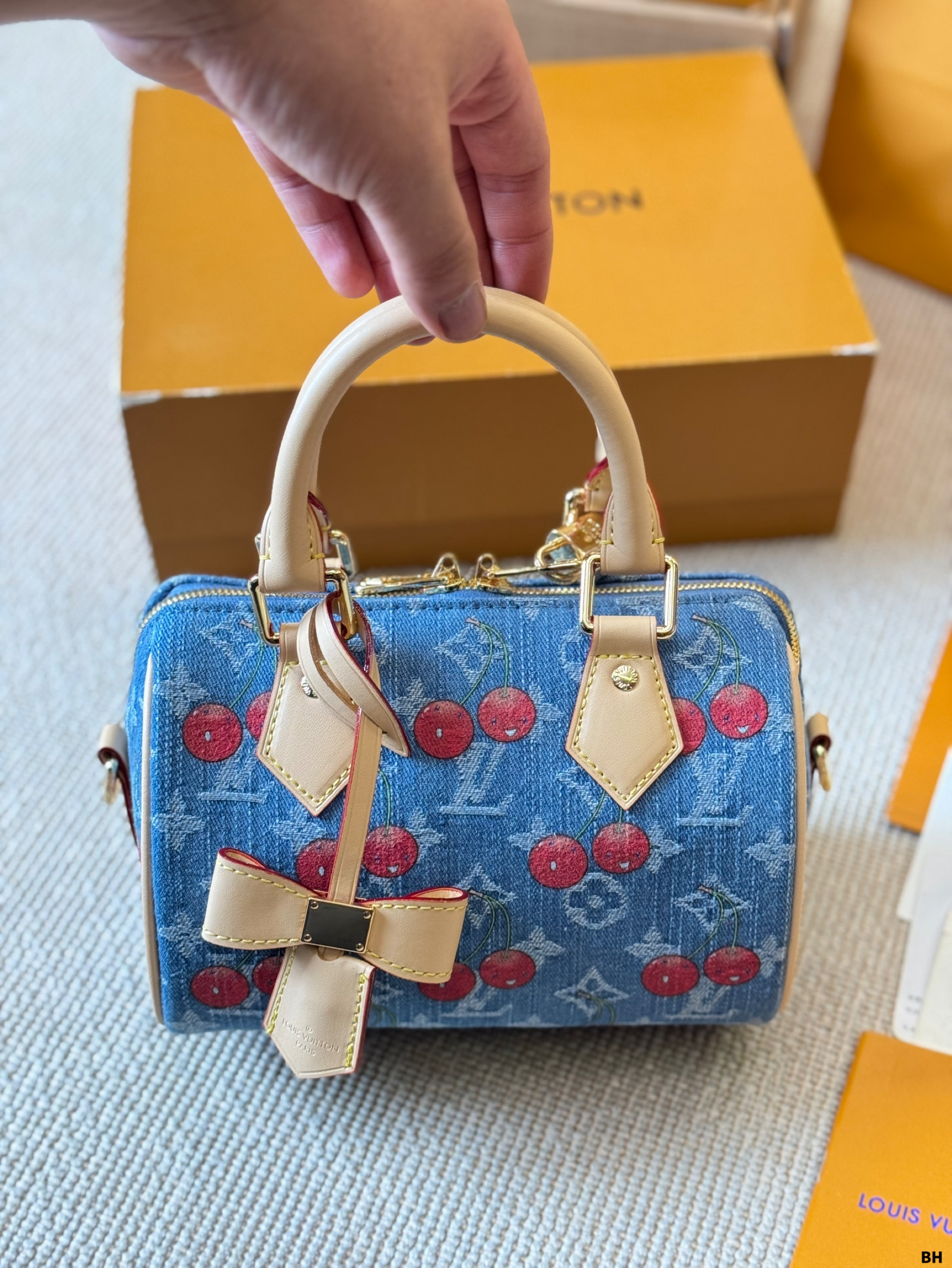 Lv Speedy 20 Cherry Print pillow bag