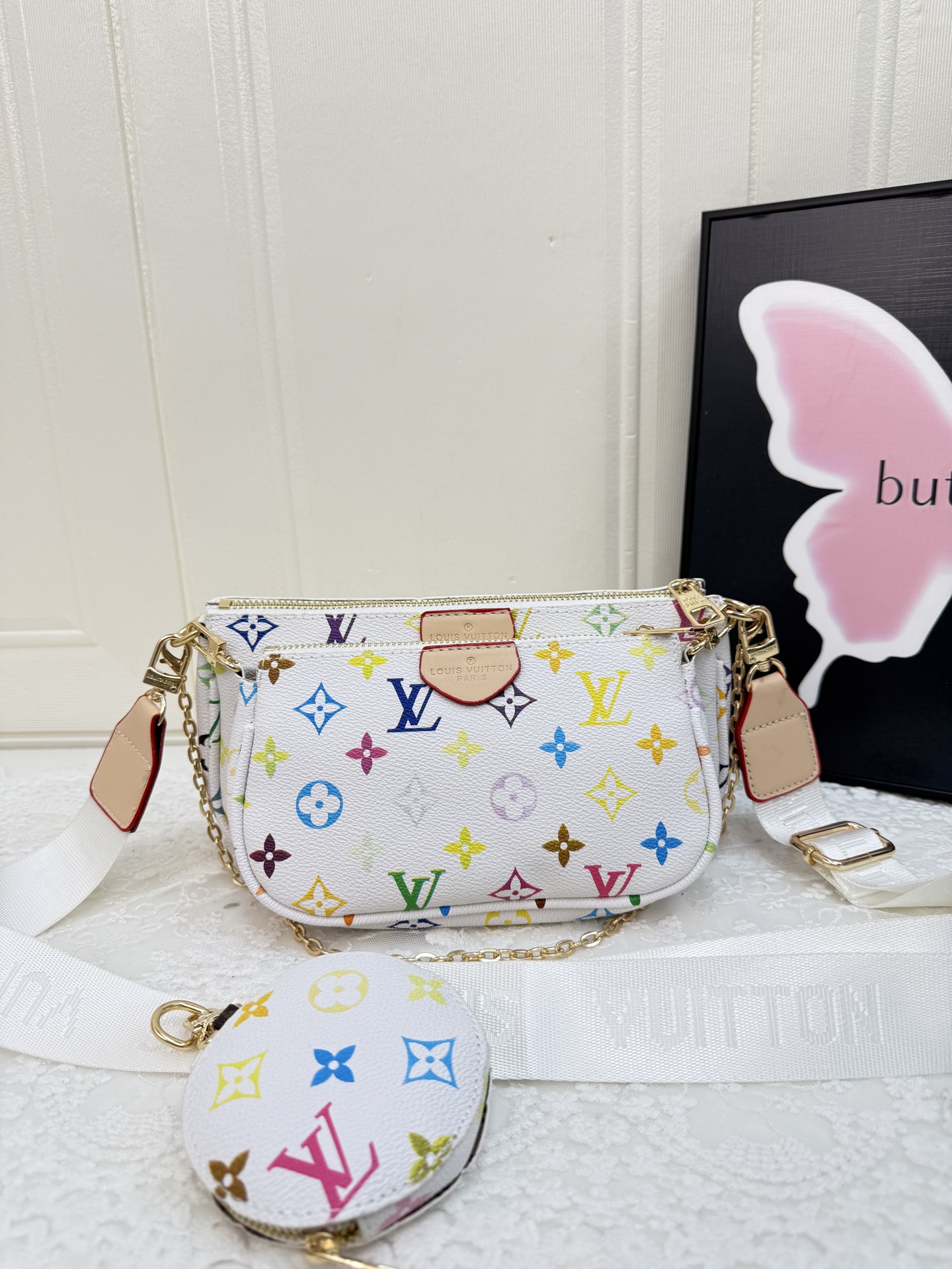 LV tricolor baguette crossbody bag