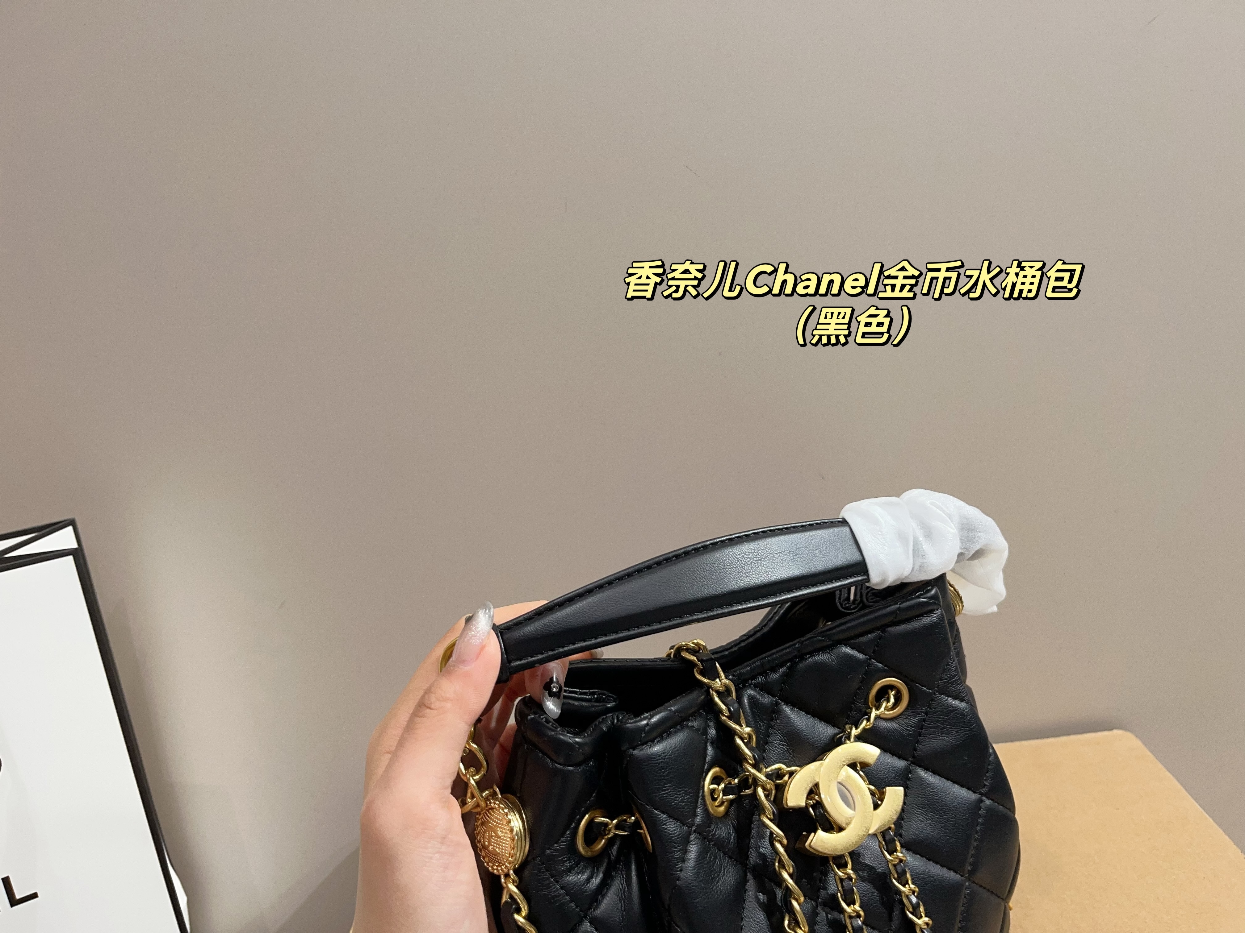 Chanel gold coin bucket bag