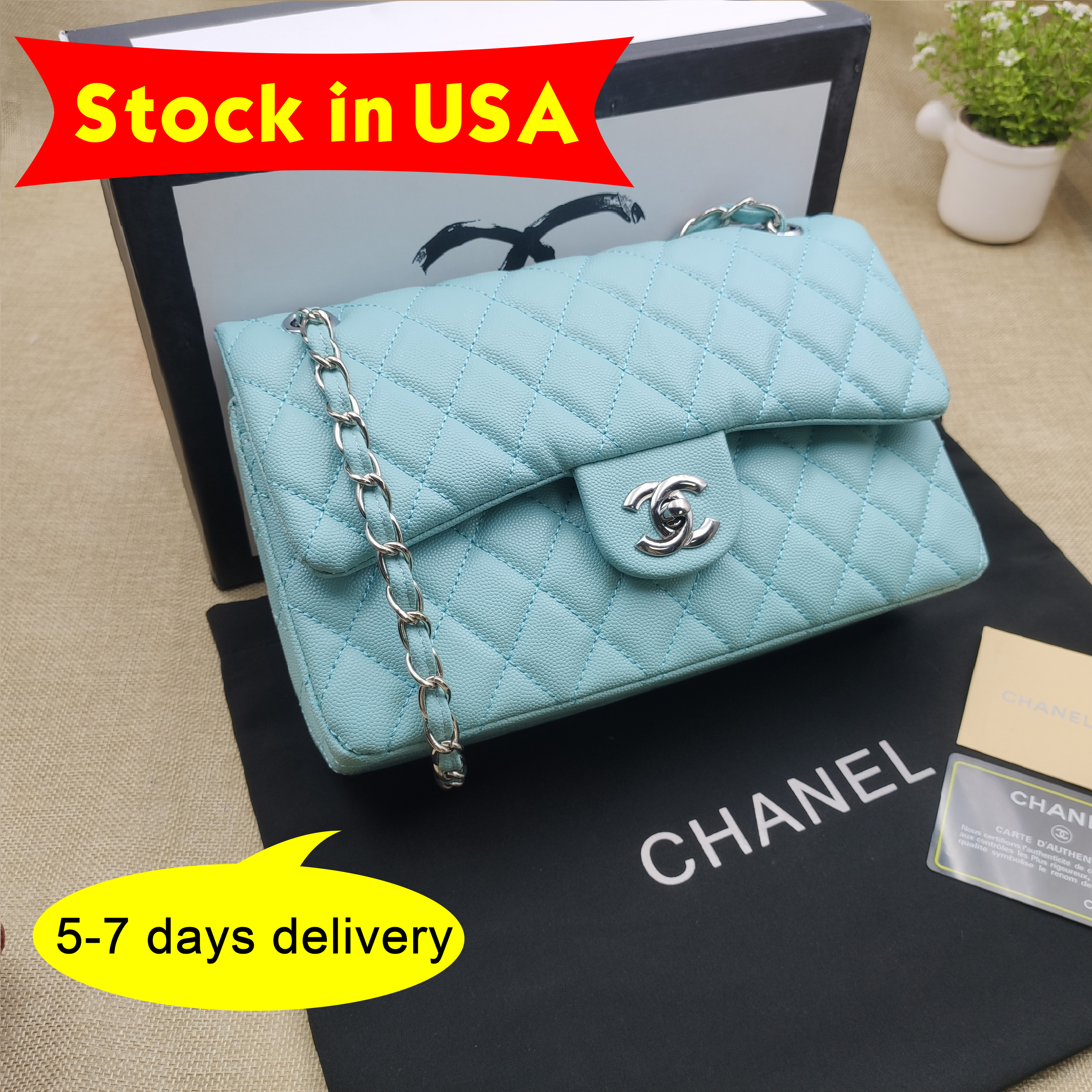 Stock in USA-NEW CHANEL HANDBAGS CHAIN BAG/CROSSBODY BAG