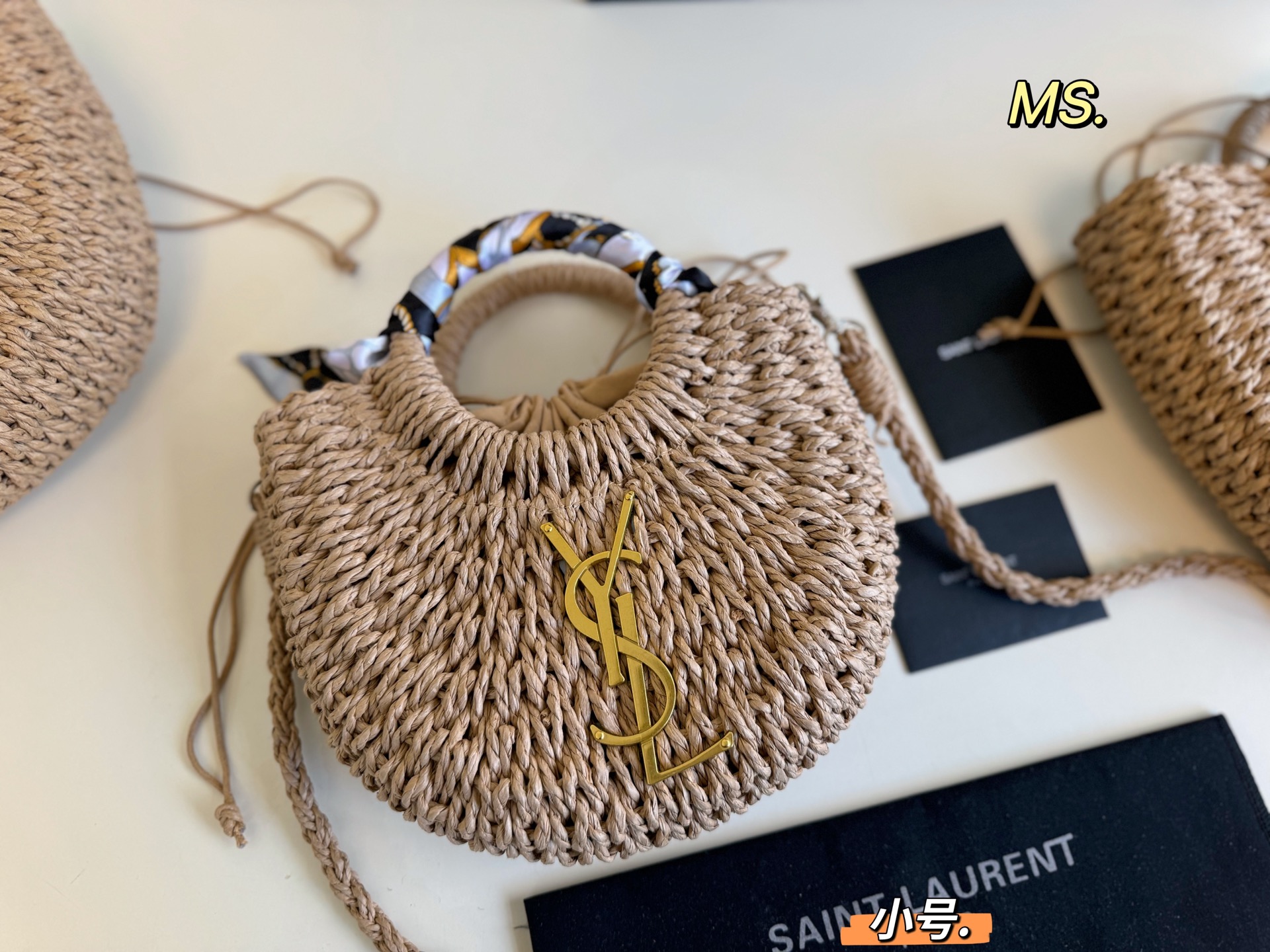 YSL new straw vegetable basket bag summer retro elegance high-end
