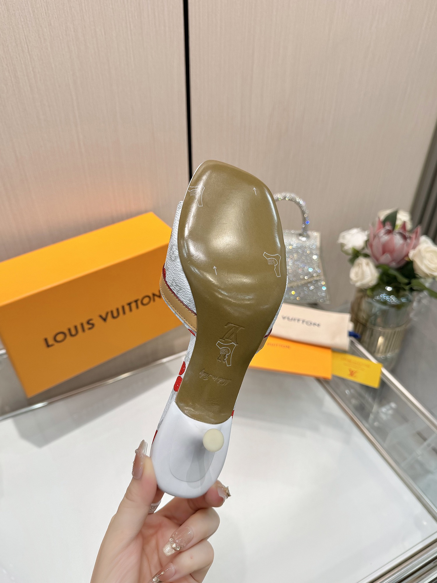 LV cherry high heels