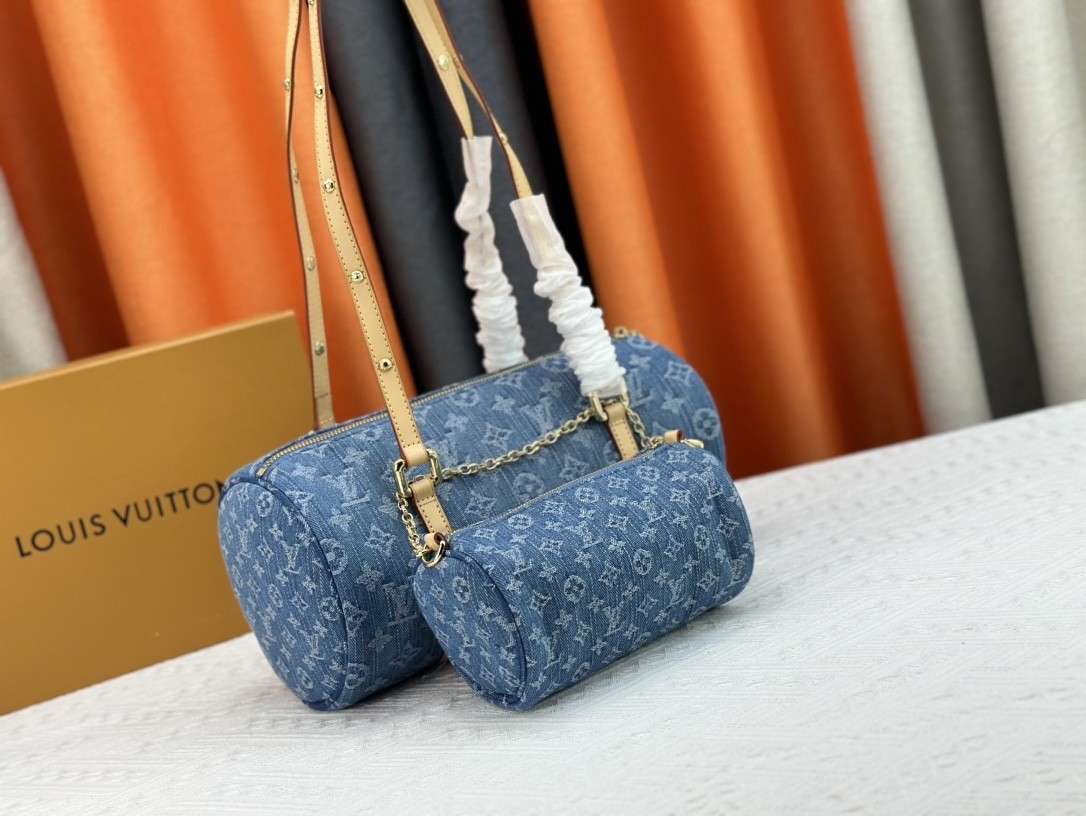 LV Papillon Monogram Denim BAG