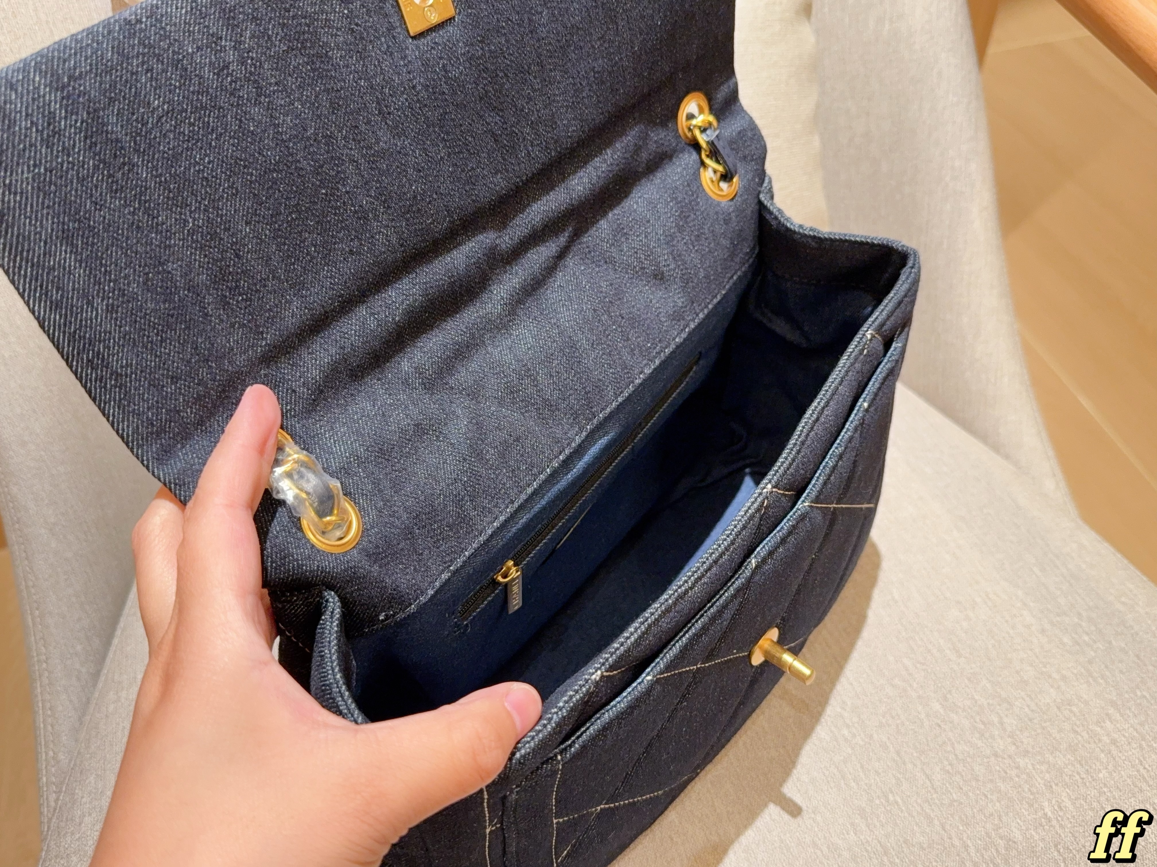 Chanel denim chain bag