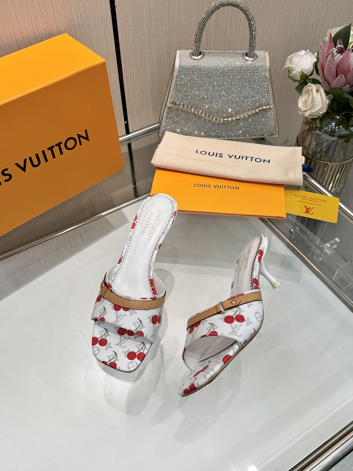 LV cherry high heels