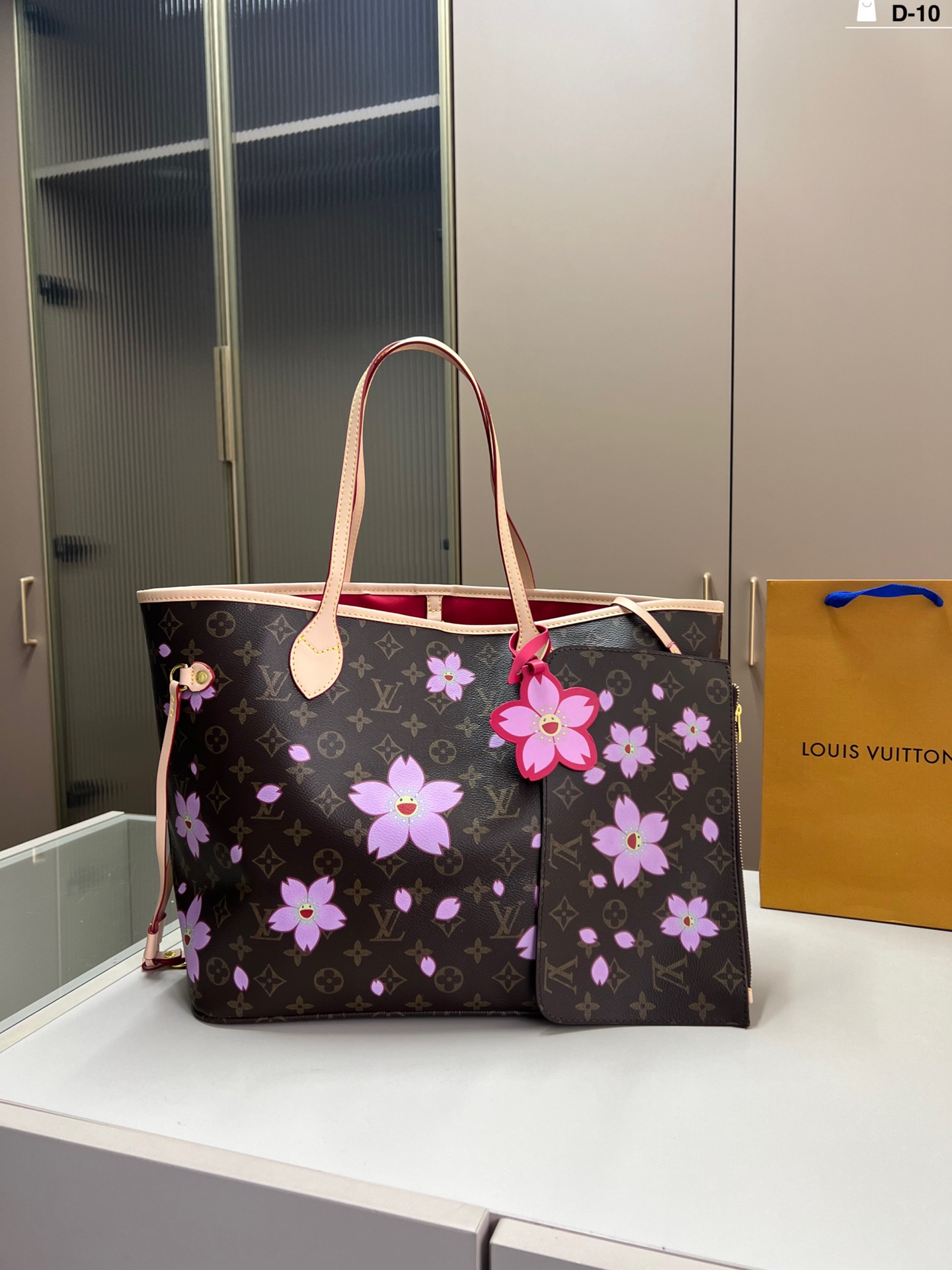 LV Takashi Murakami collaboration Cherry Blossom Tote bag