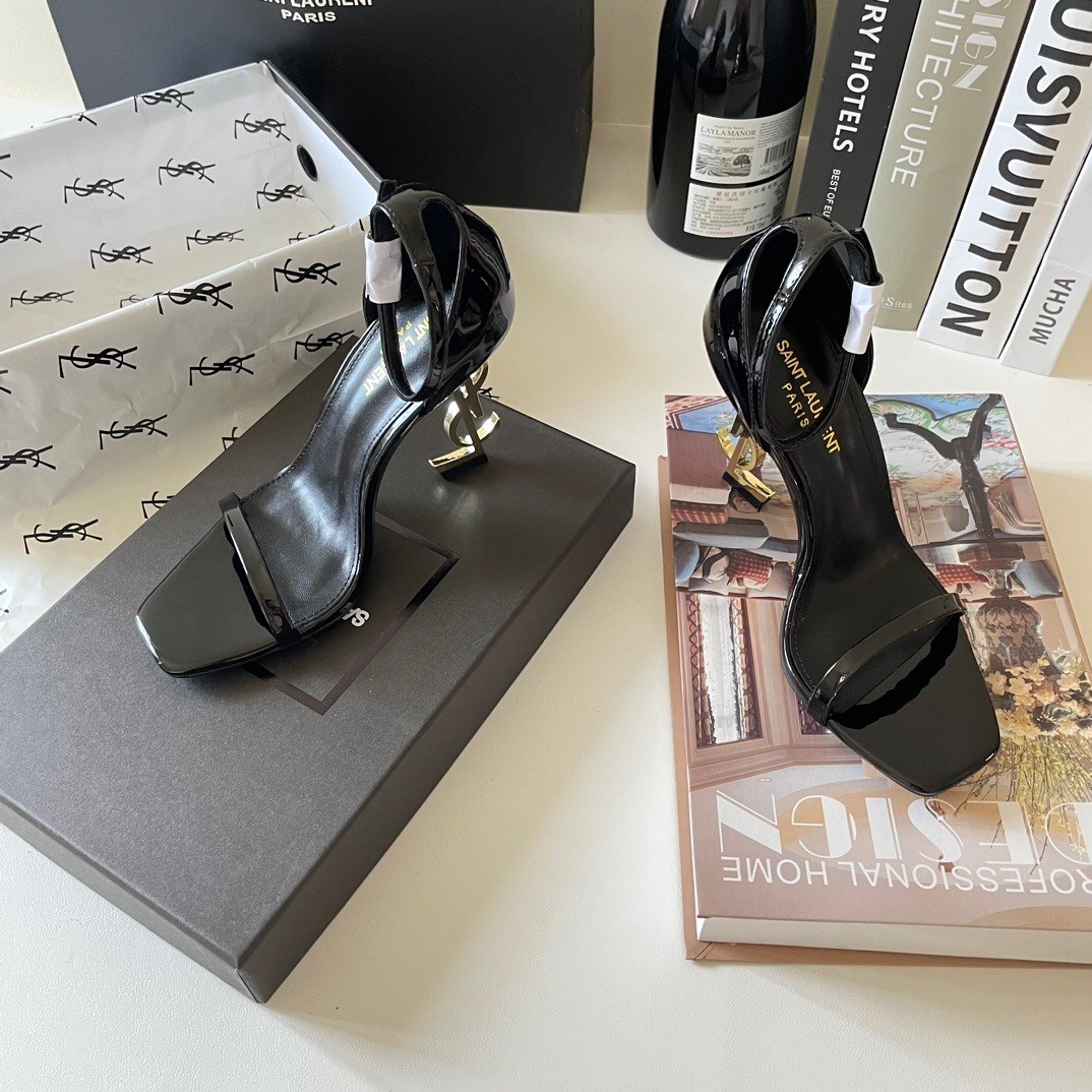 YSL lettering high heels