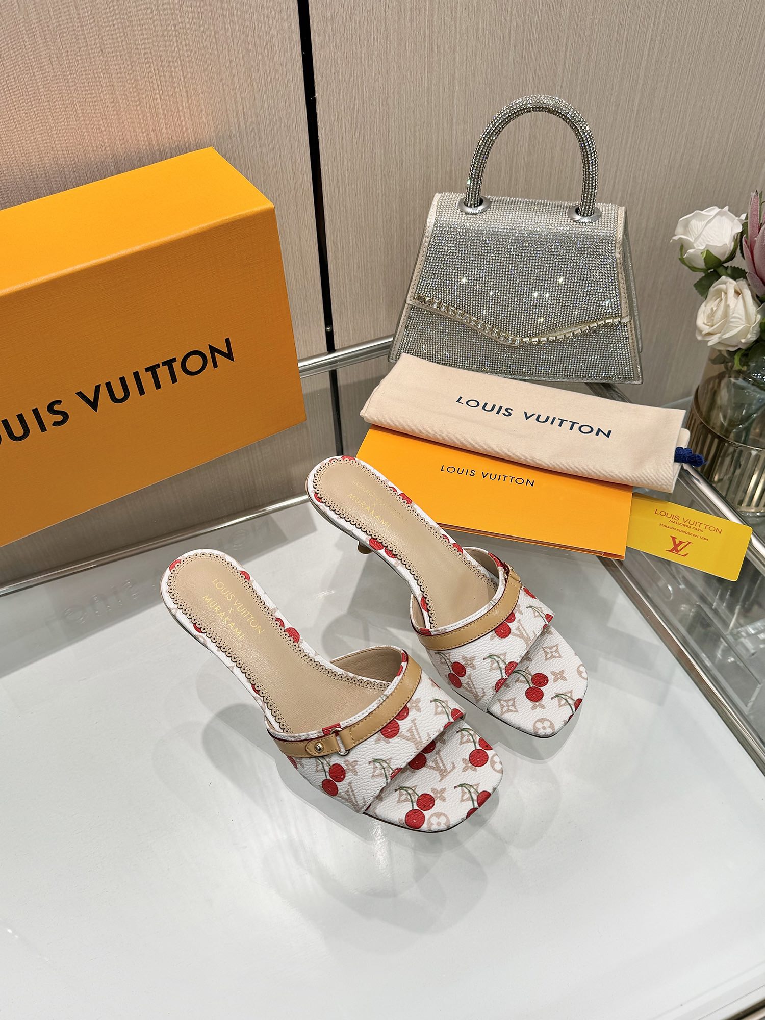 LV cherry high heels