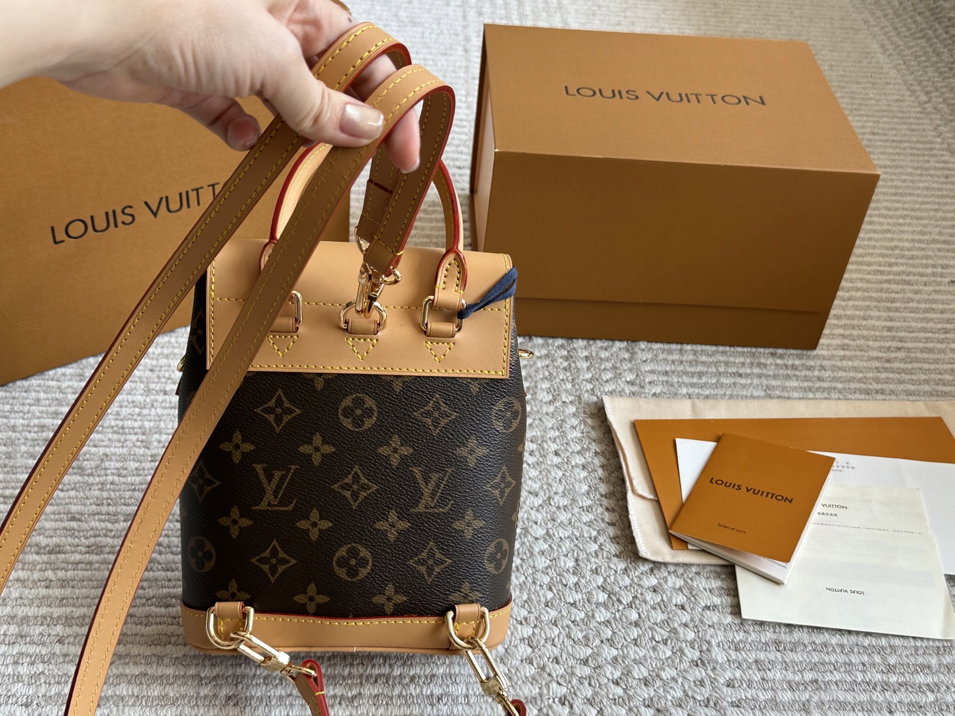 LV monogram shoulder crossbody backpack