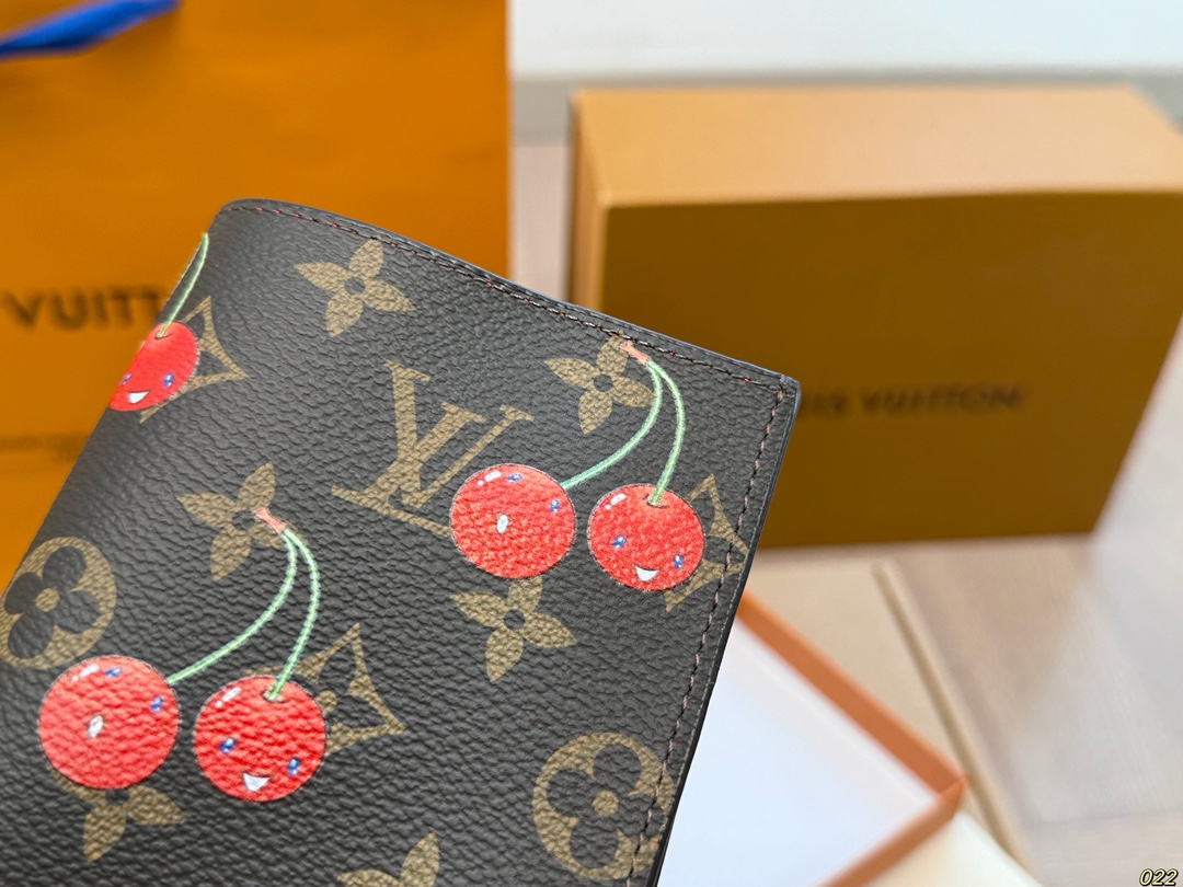 LV cherry passport holder