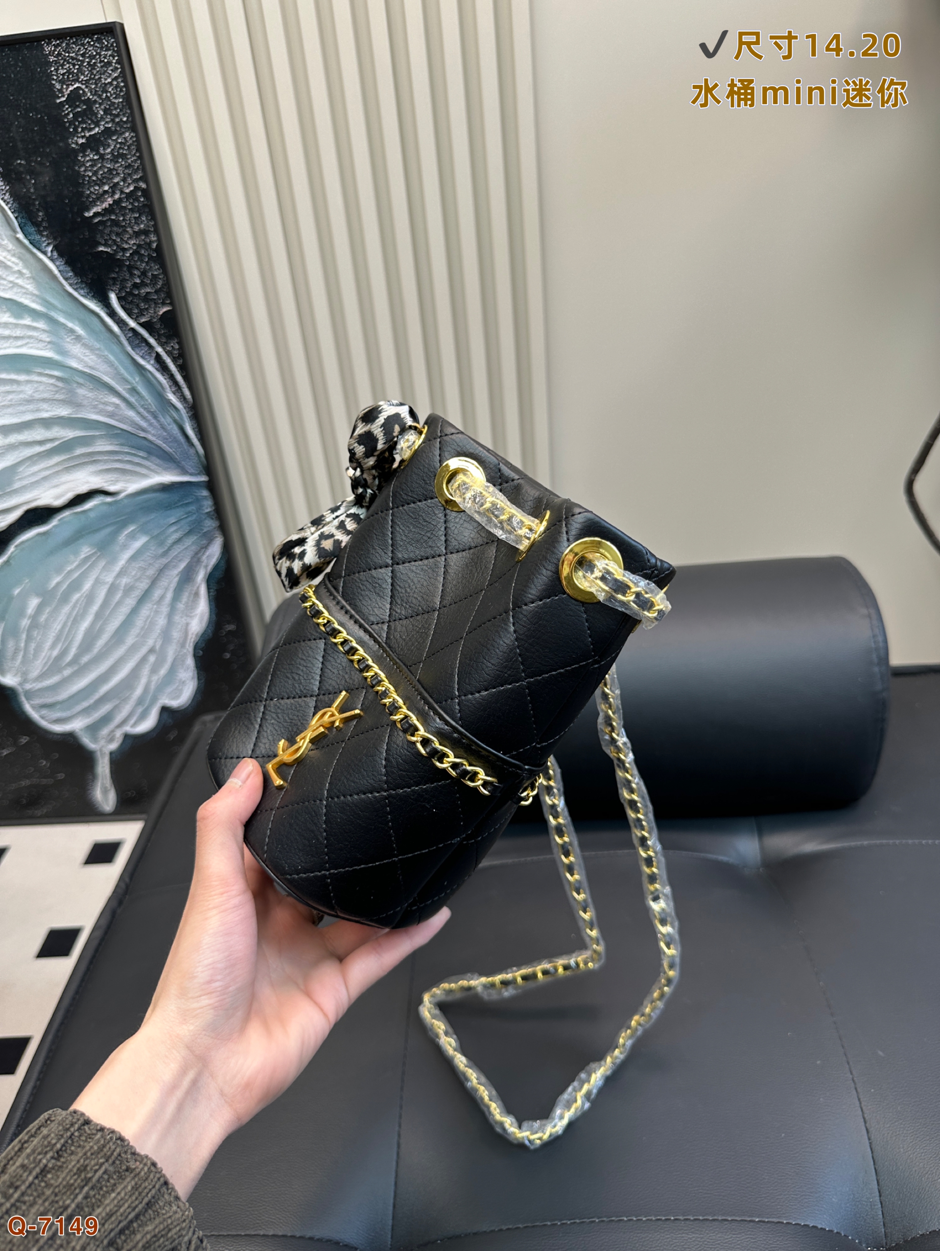 YSL Mini canoe bucket bag