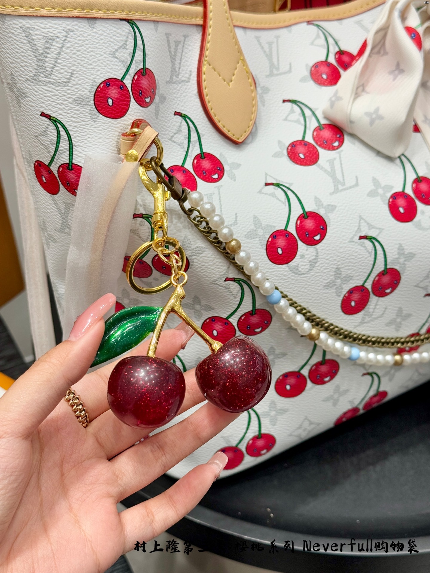 LV Cherry Neverfull shopping bag