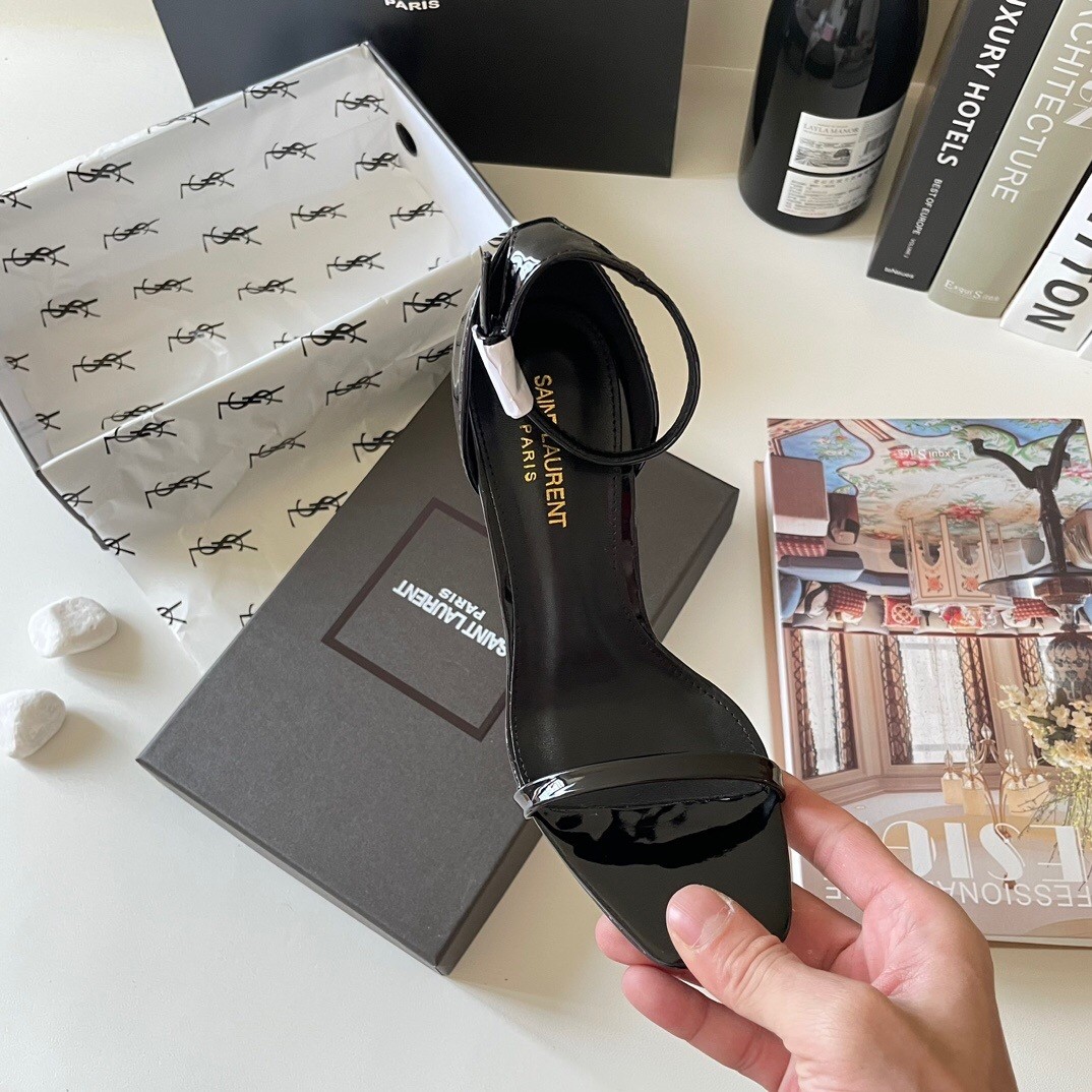 YSL lettering high heels