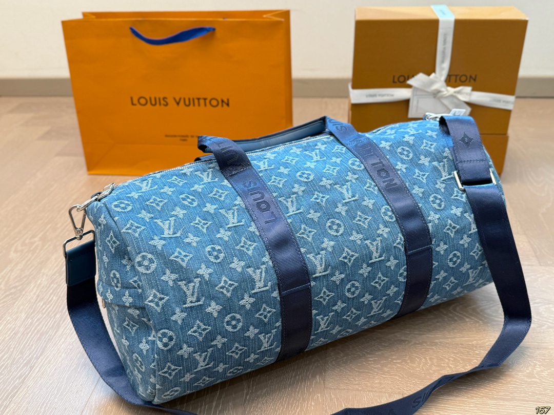 LV new denim travel bag
