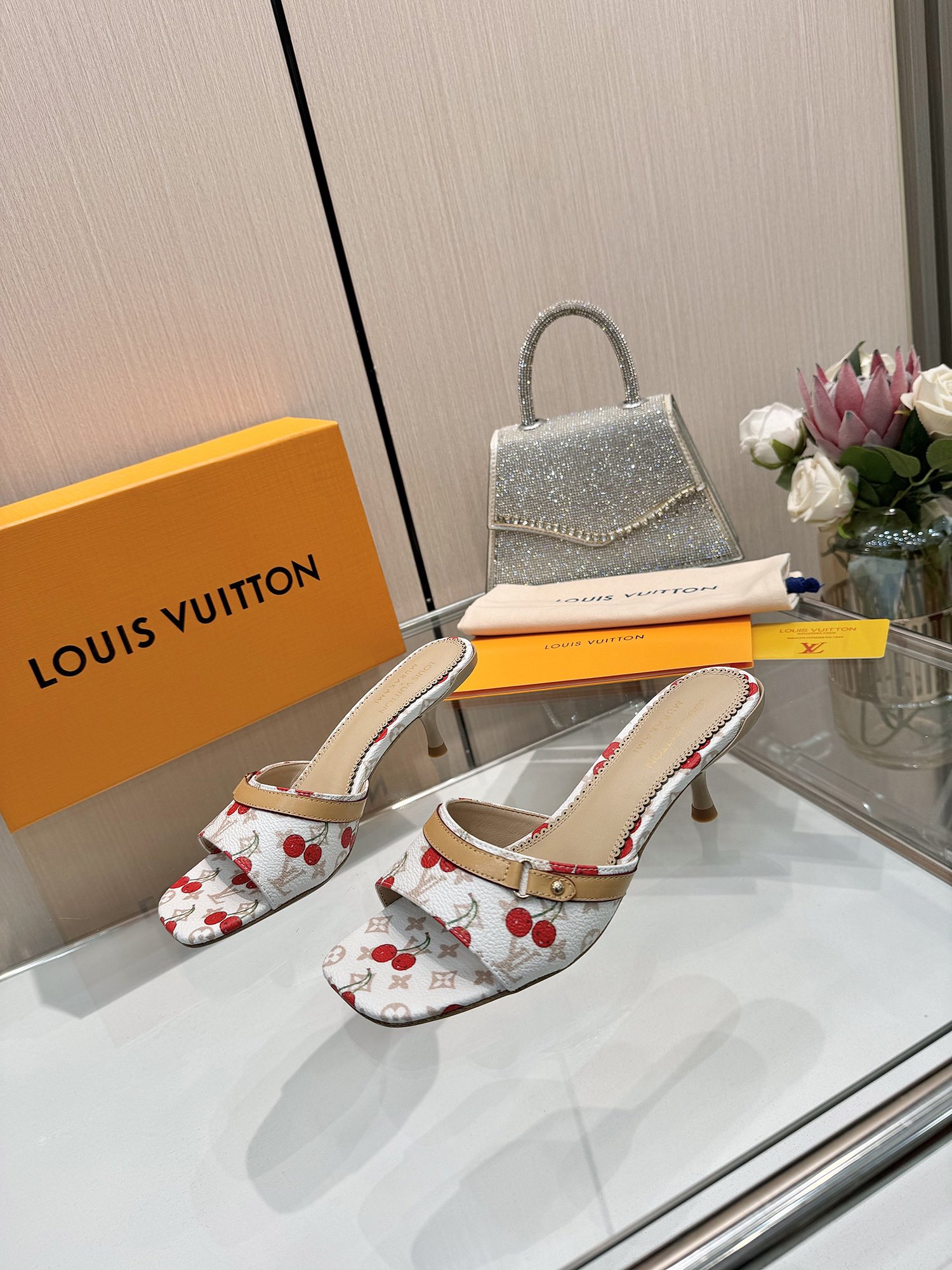 LV cherry high heels