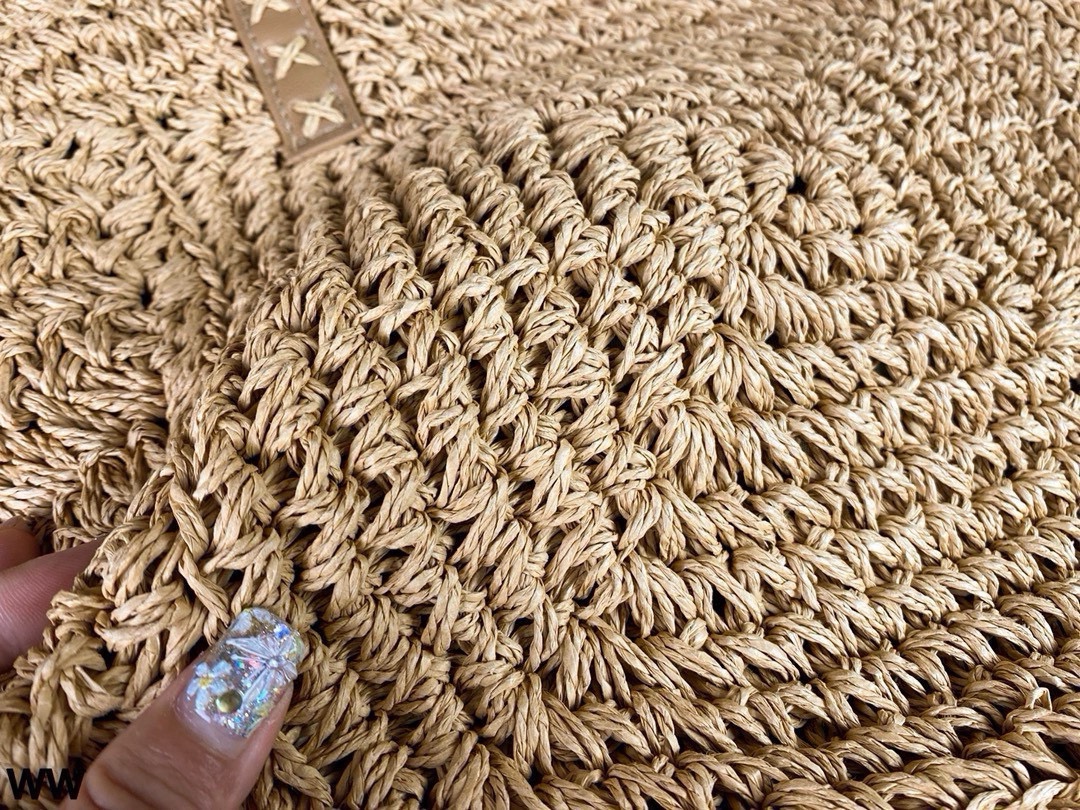 YSL raffia grass woven shopping bags