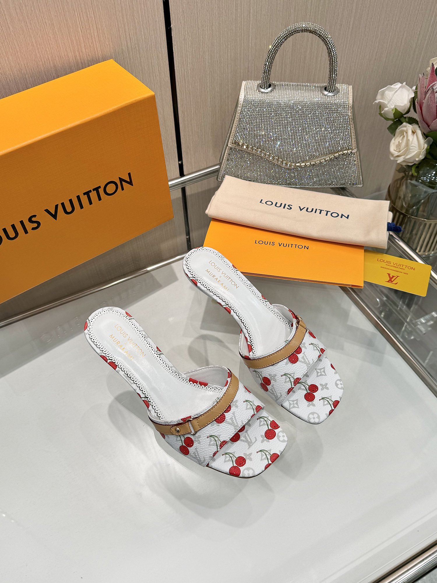 LV cherry high heels