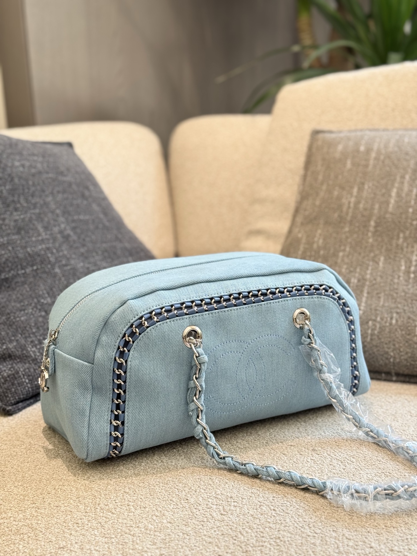 Chanel bowling denim bag