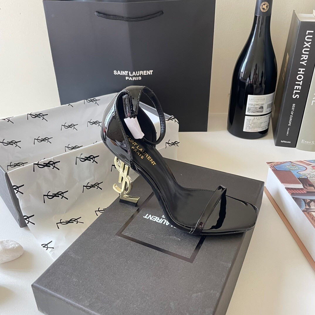 YSL lettering high heels