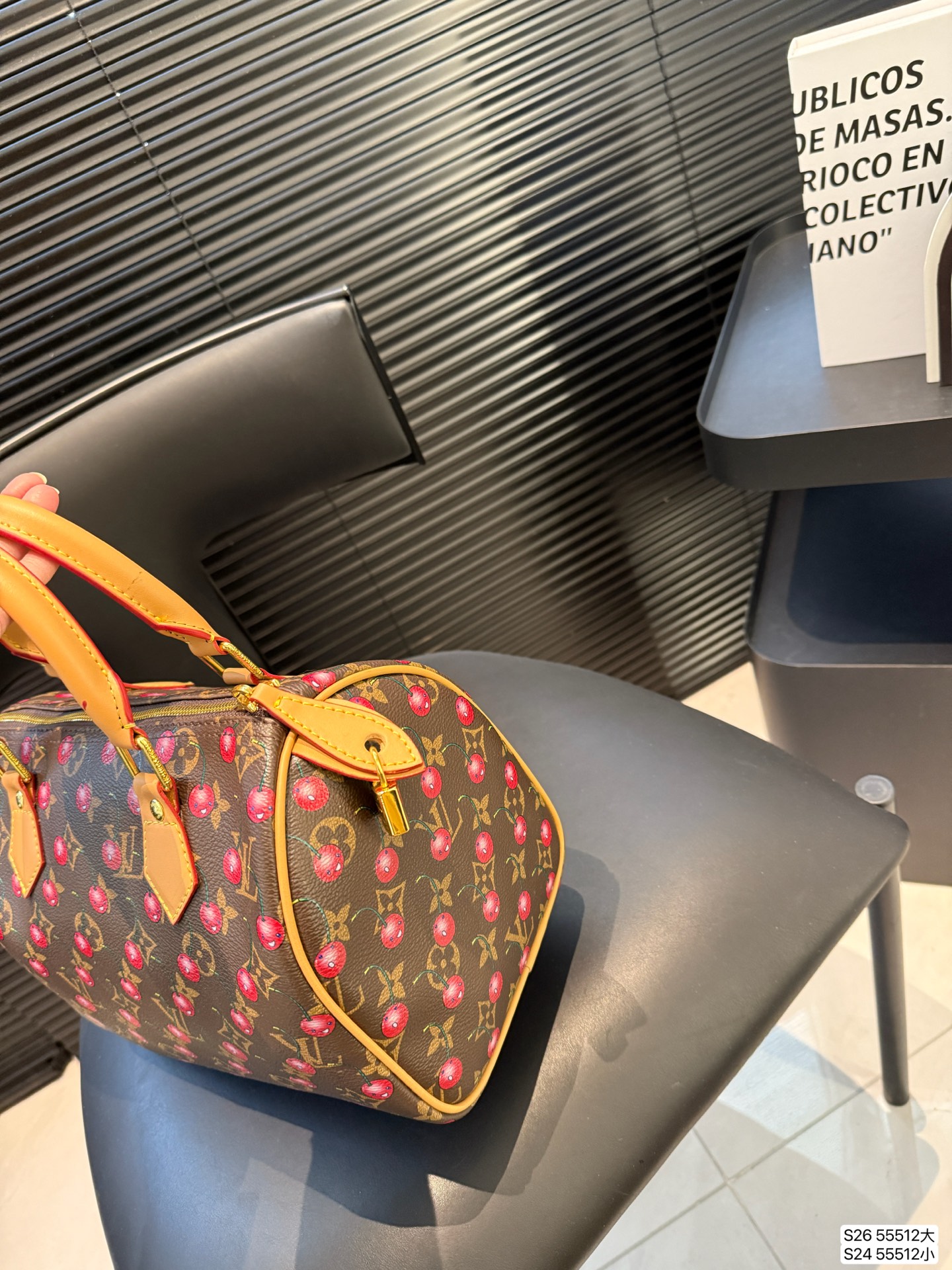 Louis Vuitton painted cherry pillow bag