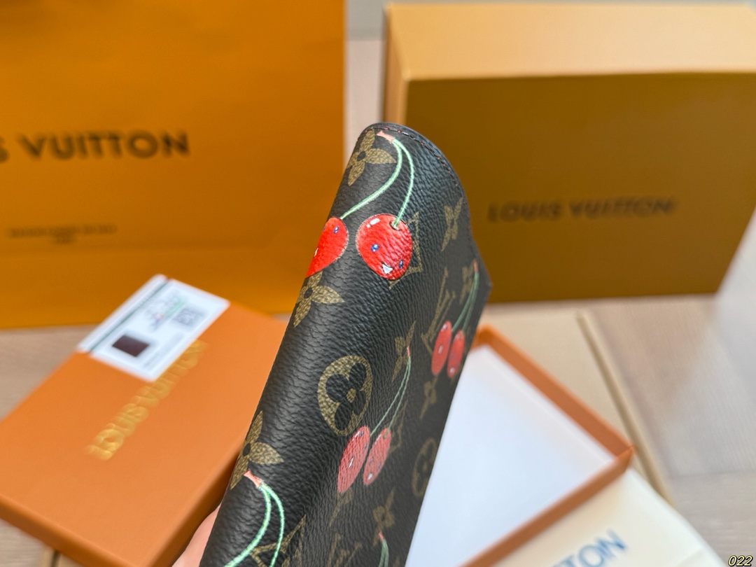 LV cherry passport holder