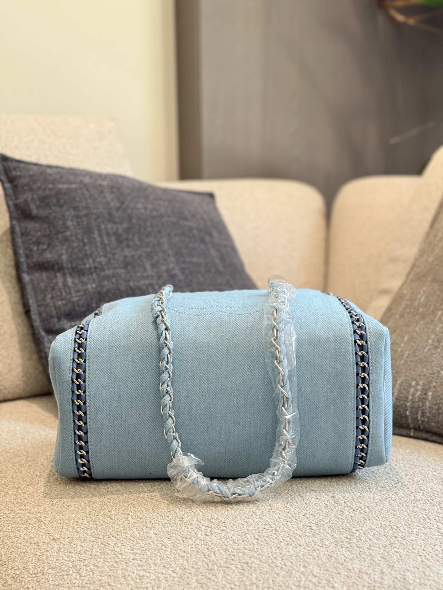 Chanel bowling denim bag