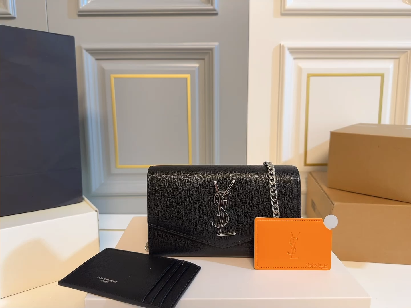 YSL caviar mini envelope bag