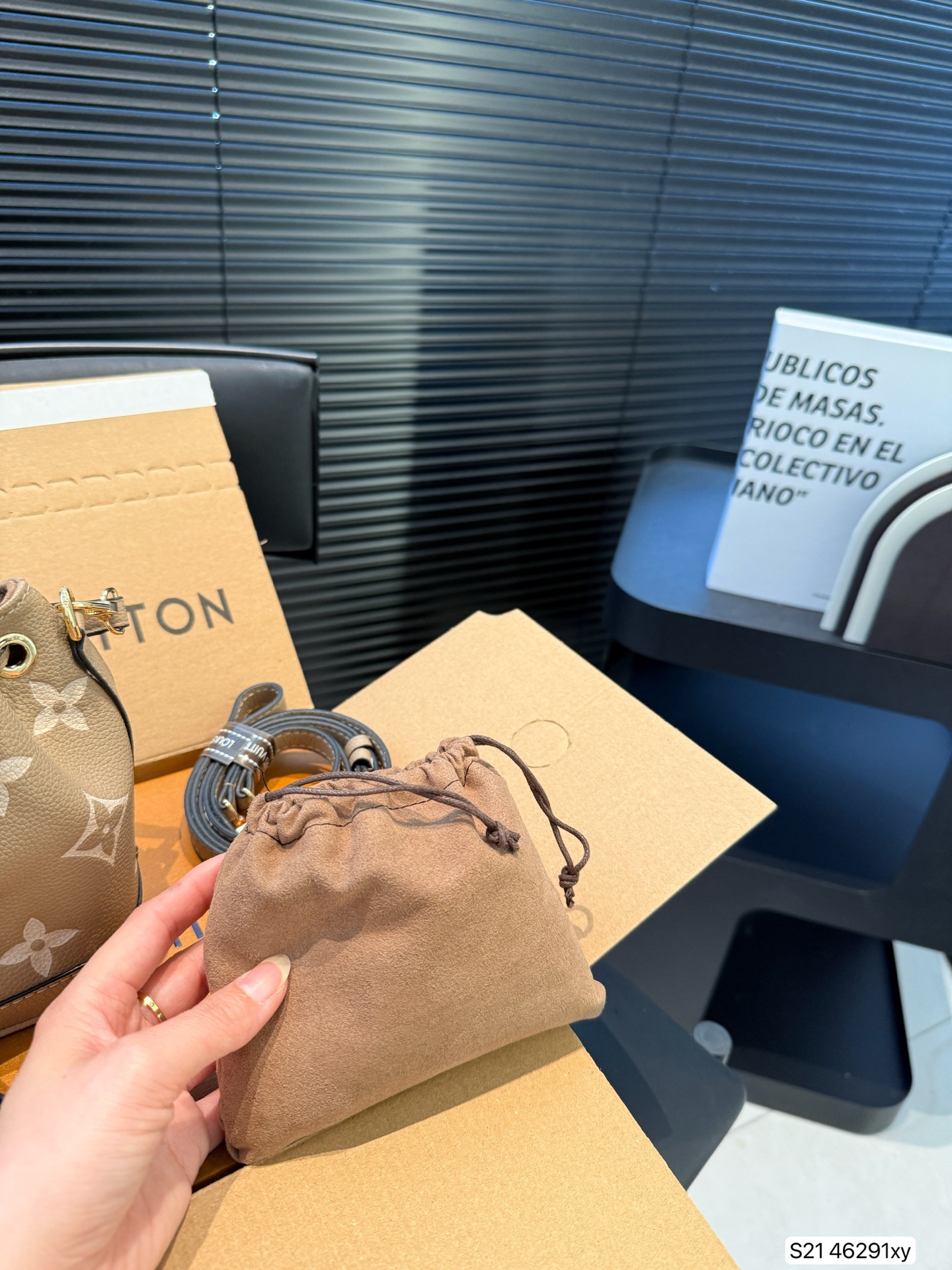 LV Elephant Grey Bucket Bag