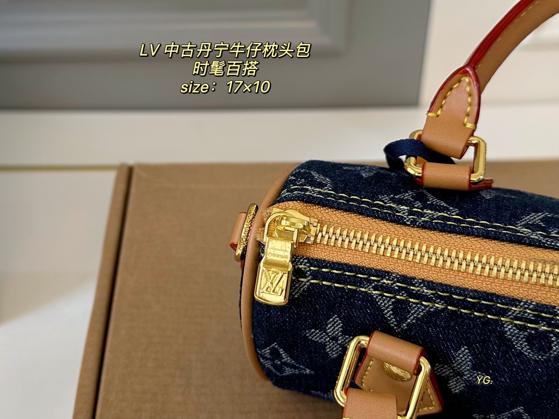 Louis Vuitton speedy denim denim pillow bag