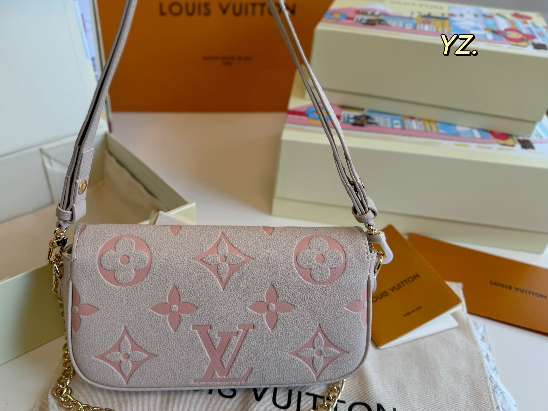 Louis Vuitton embossed mahjong bag armpit bag