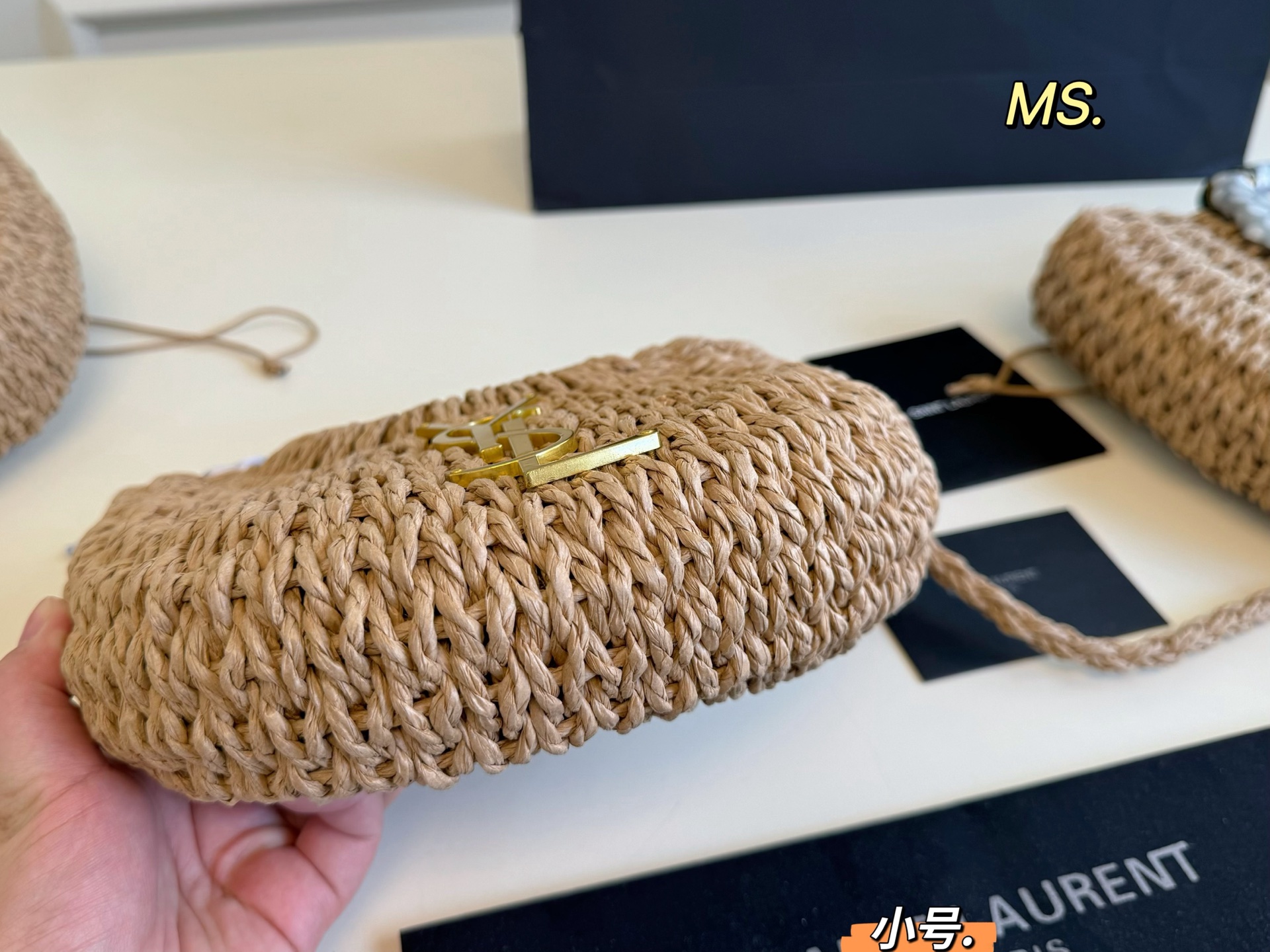 YSL new straw vegetable basket bag summer retro elegance high-end