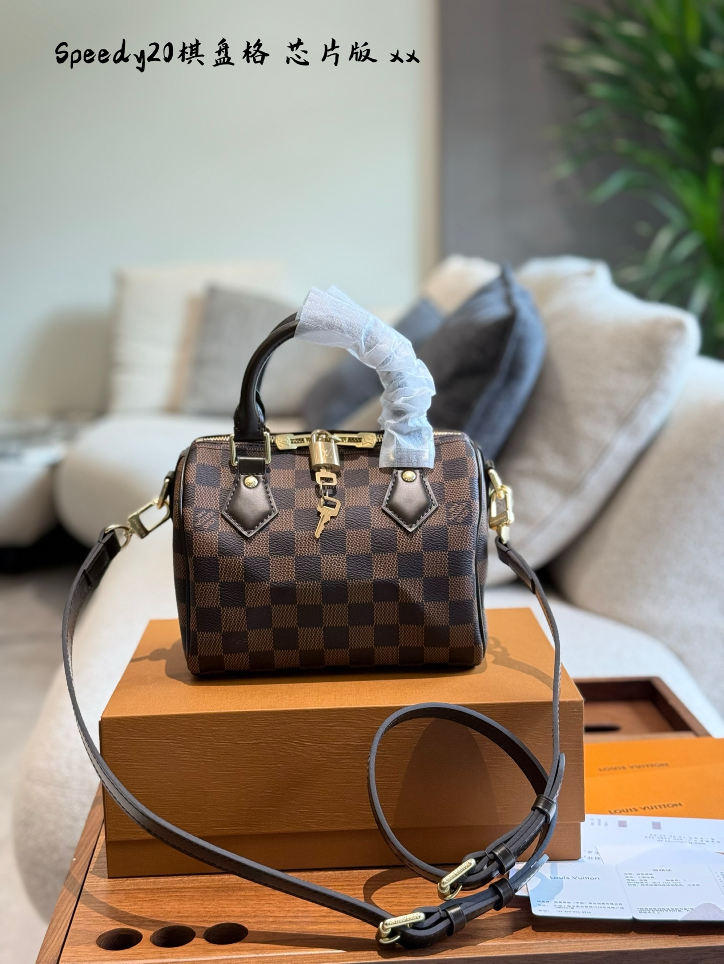 LV checkered crossbody bag
