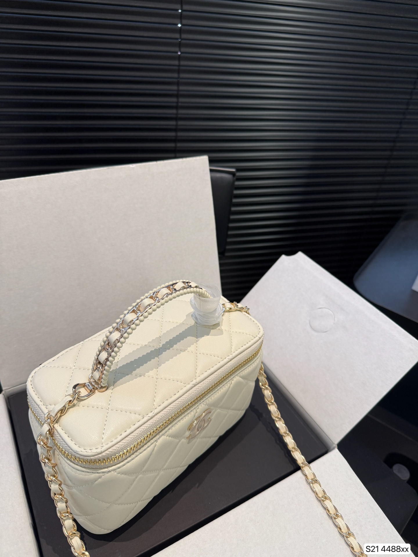 Chanel box cosmetic bag