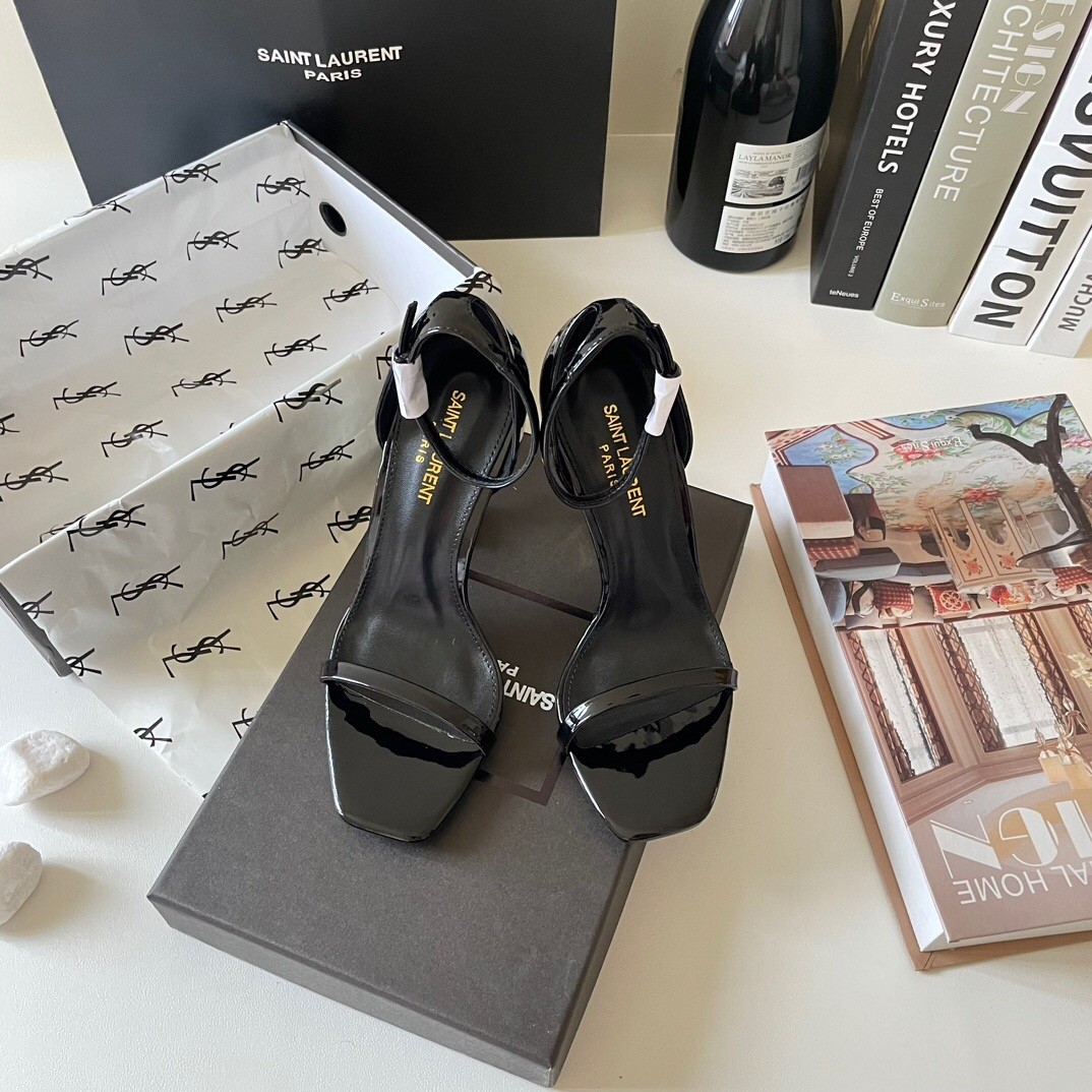 YSL lettering high heels