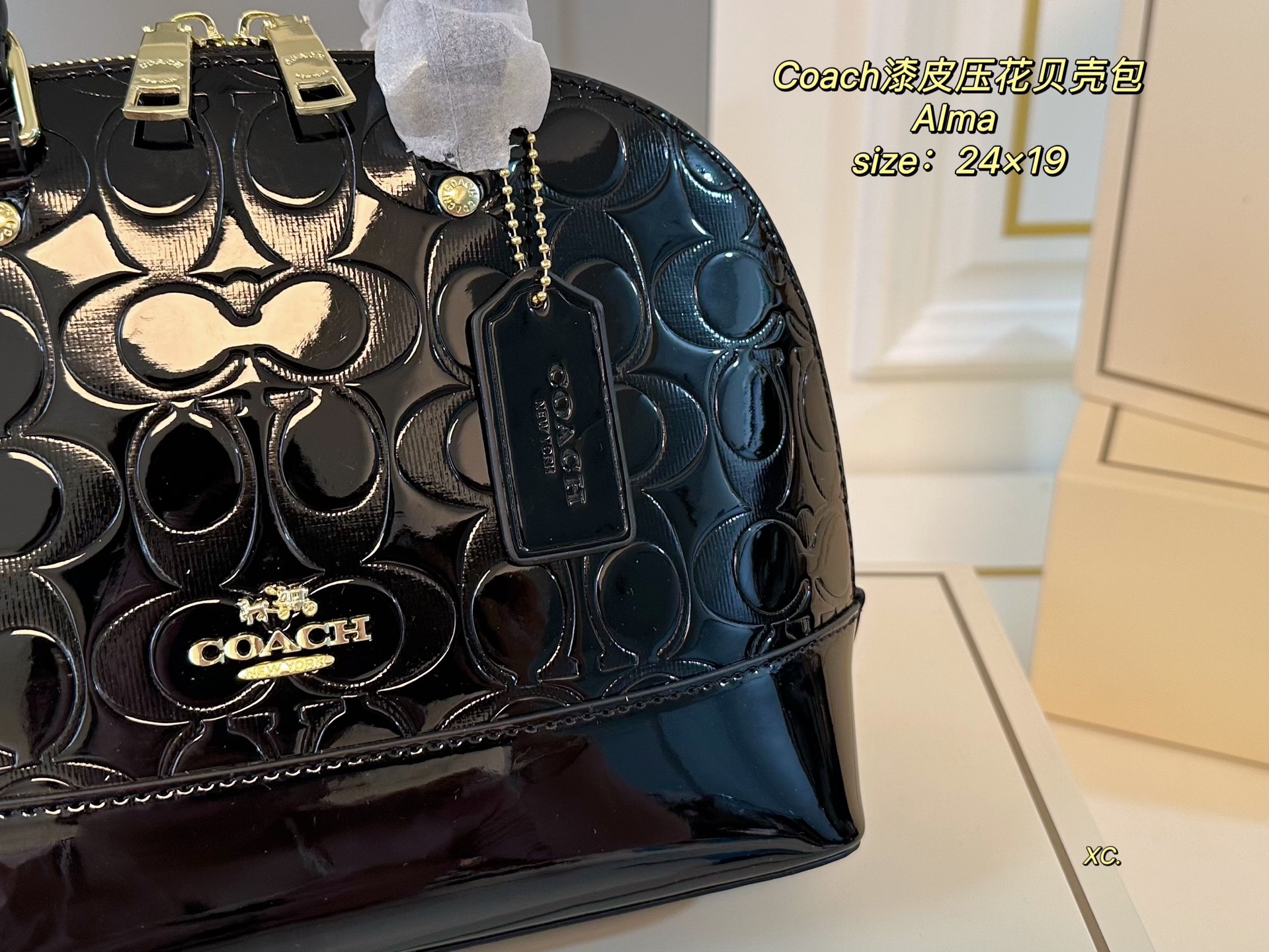 Louis Vuitton's new patent leather embossed alma shell bag