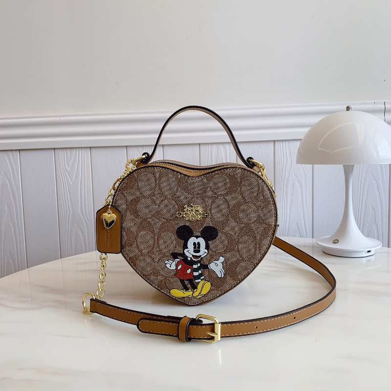 Coach Heart Mickey Mouse Shoulder Crossbody Bag