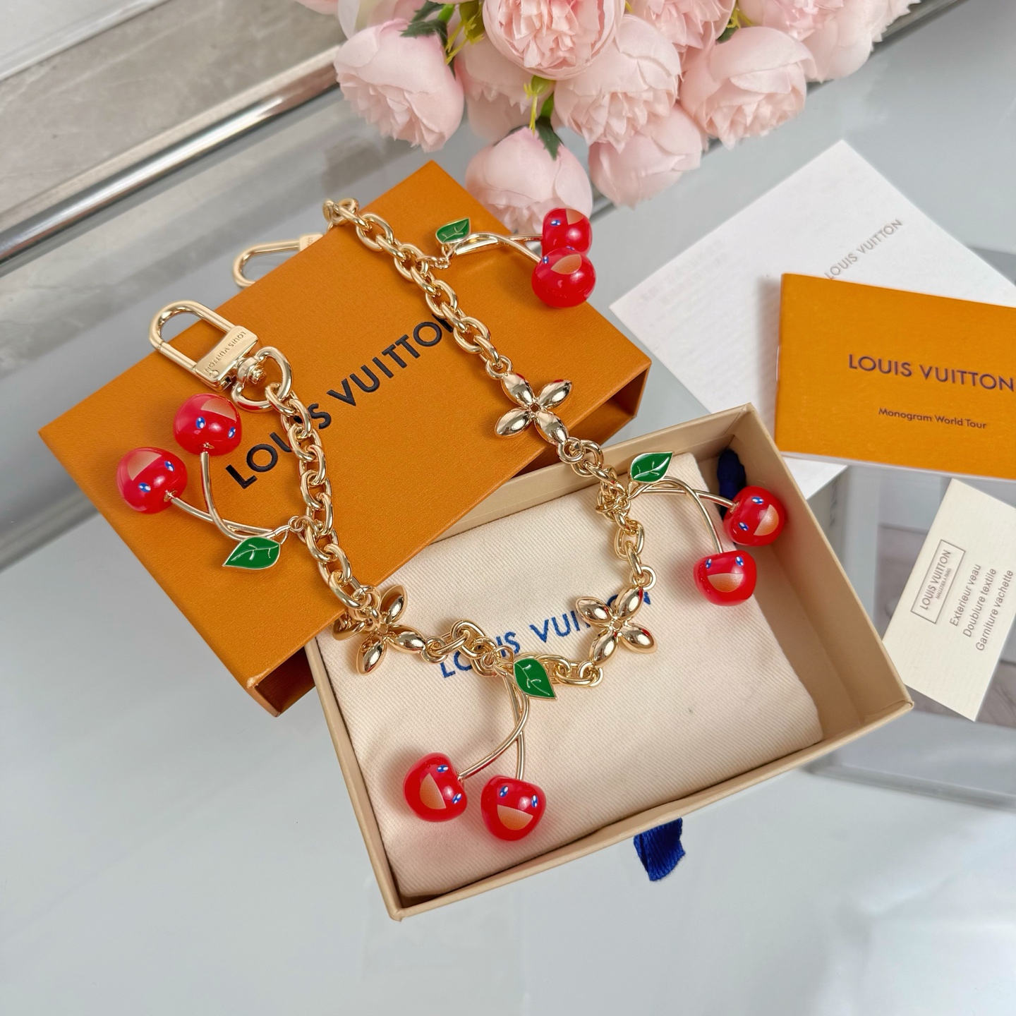 LV x TM CERISE Cherry Bag Charm Chain