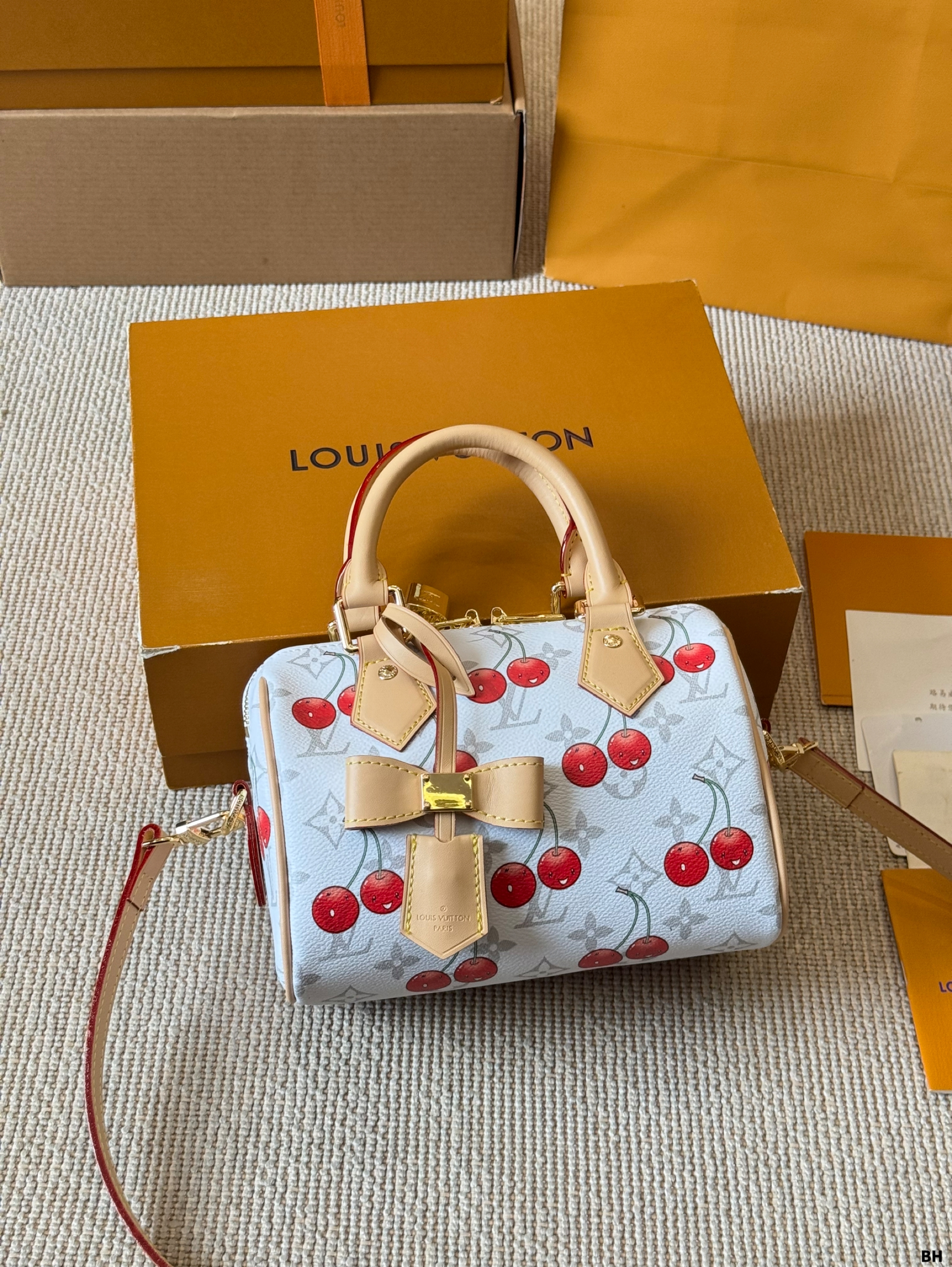 Lv Speedy 20 Cherry Print pillow bag