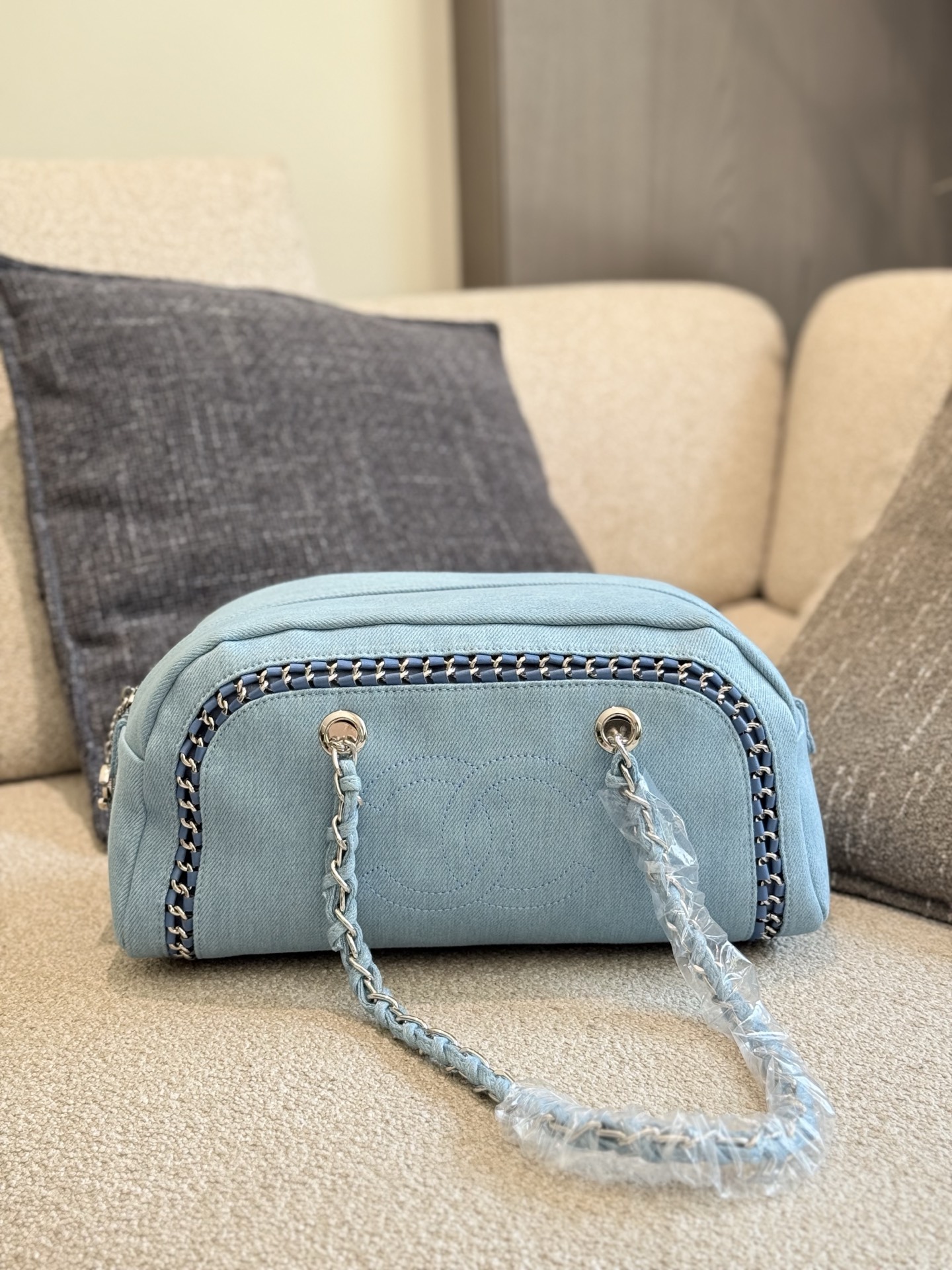 Chanel bowling denim bag