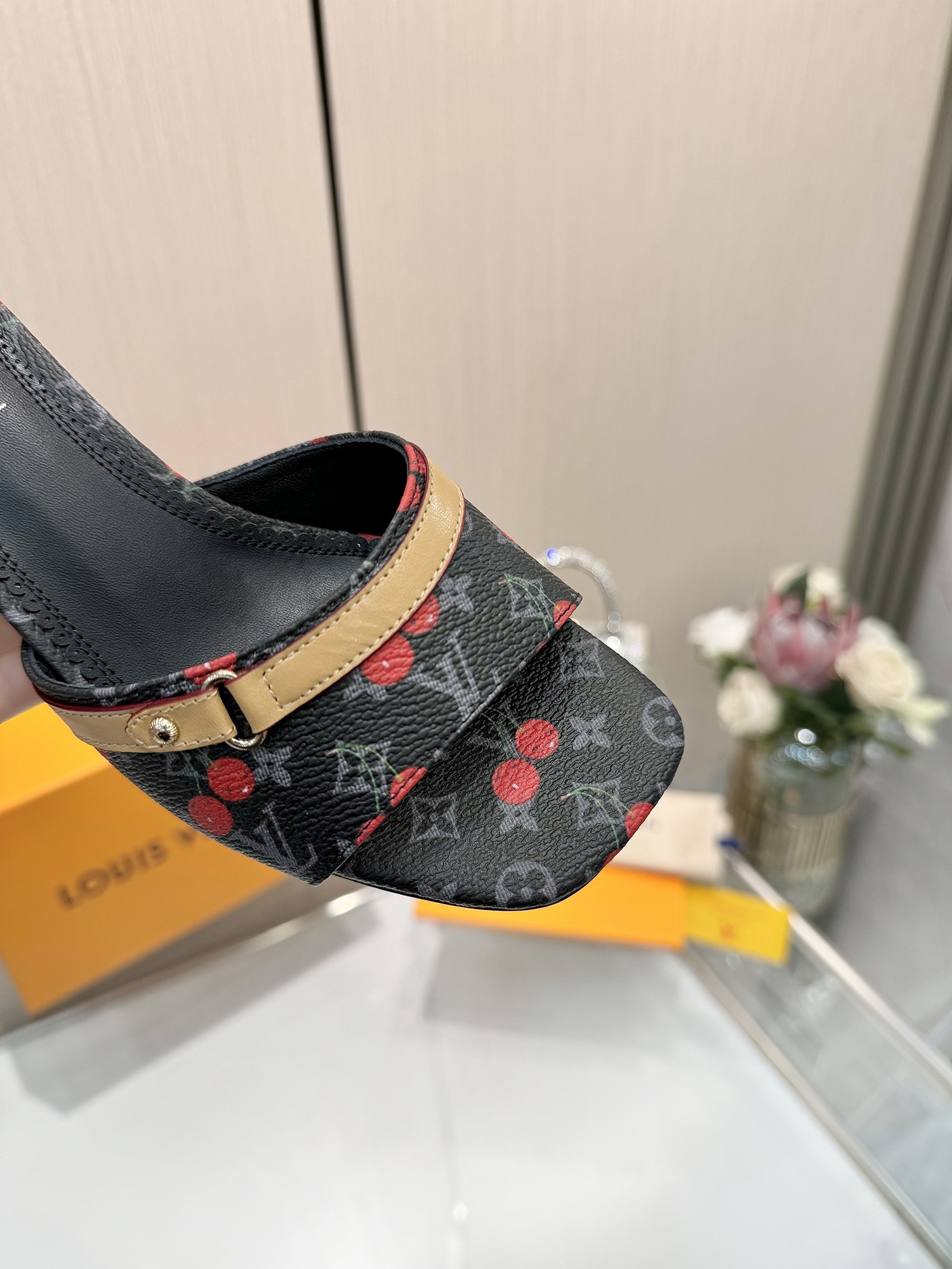 LV cherry high heels