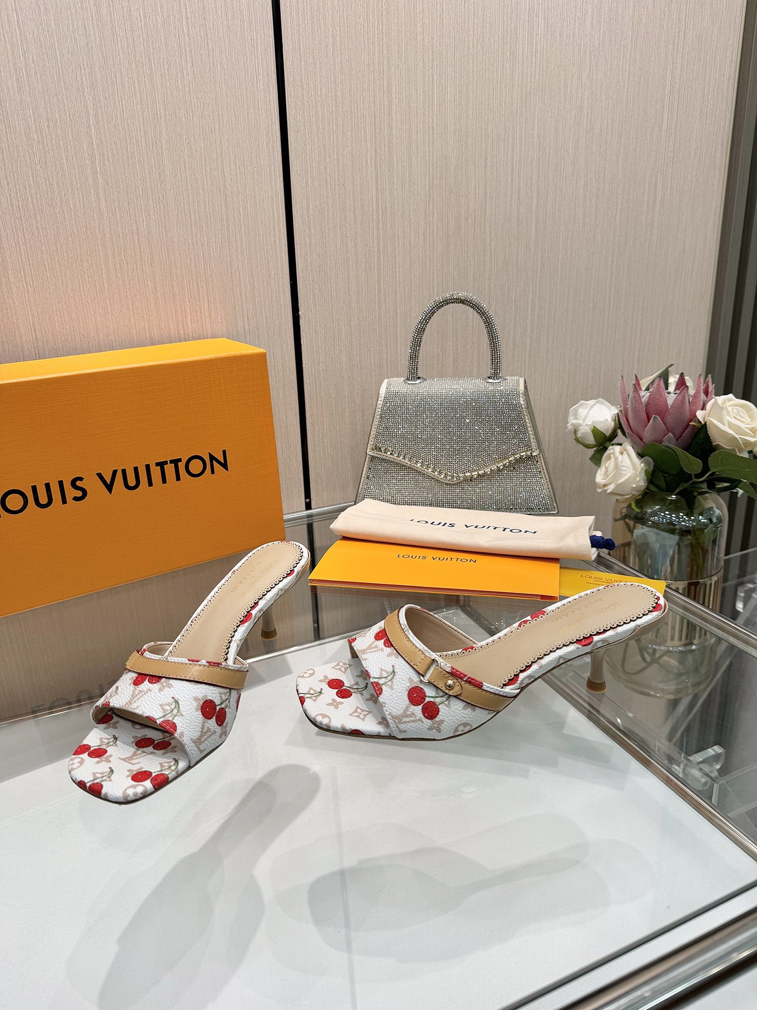 LV cherry high heels