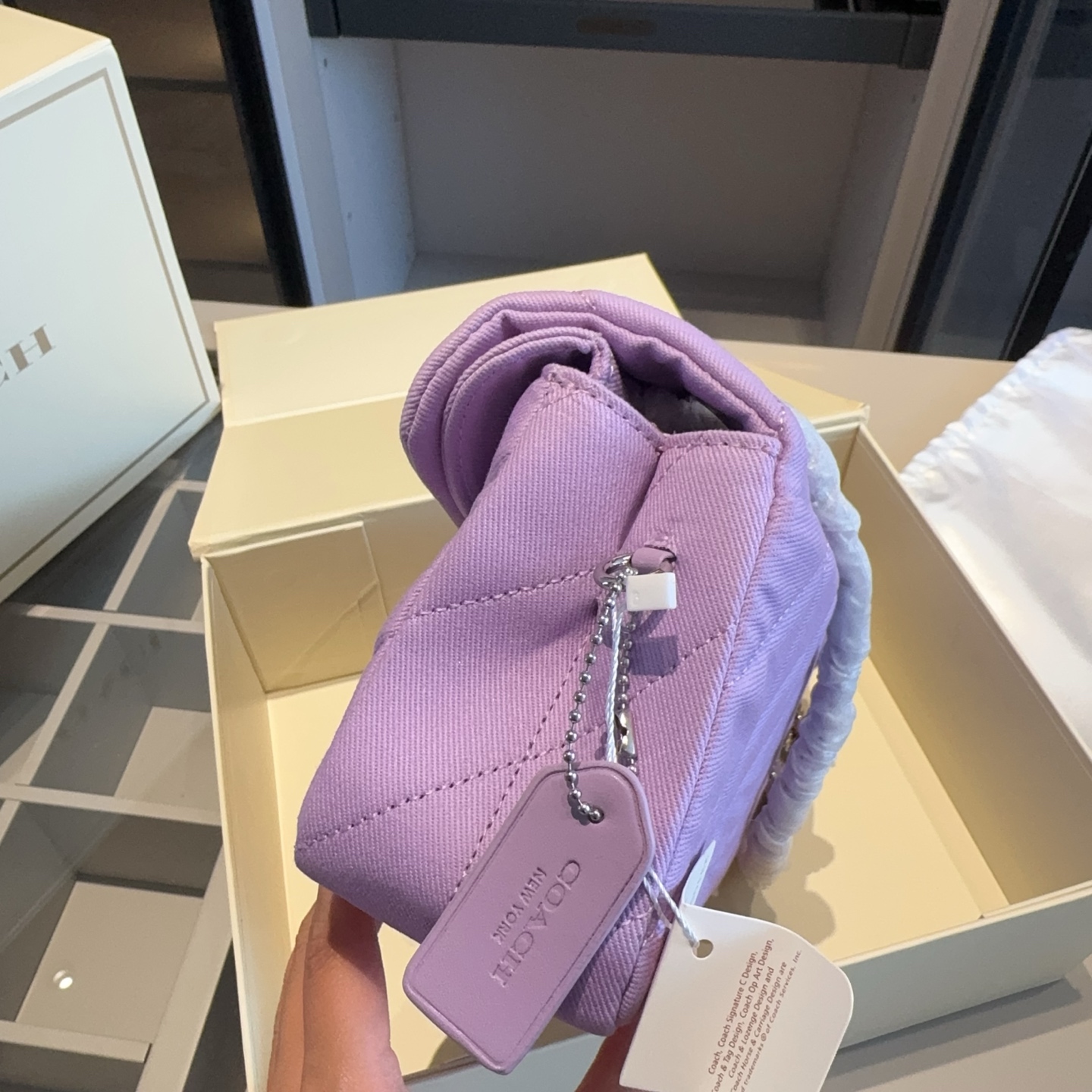 Coach Macaron denim Tabby bag