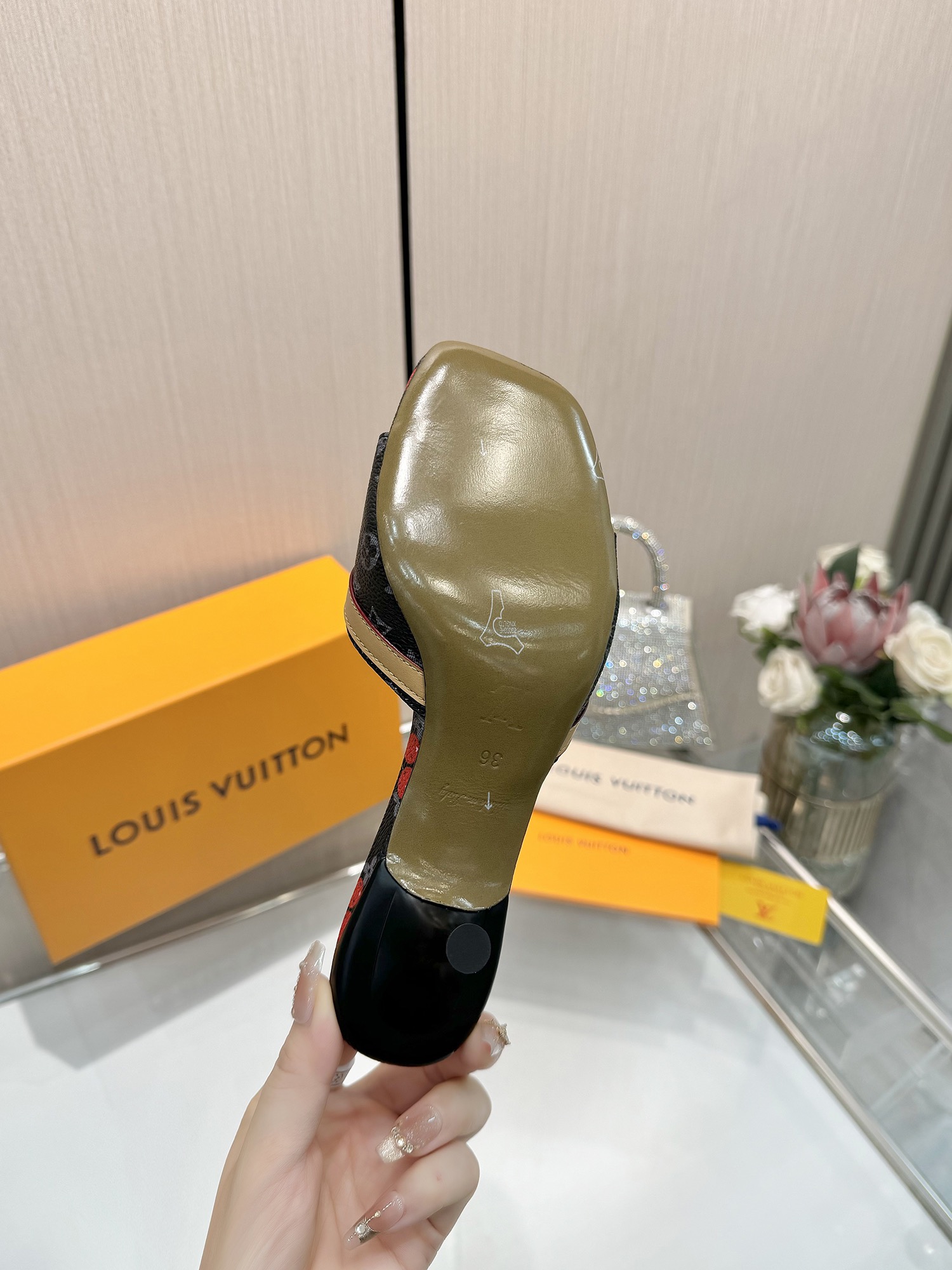 LV cherry high heels