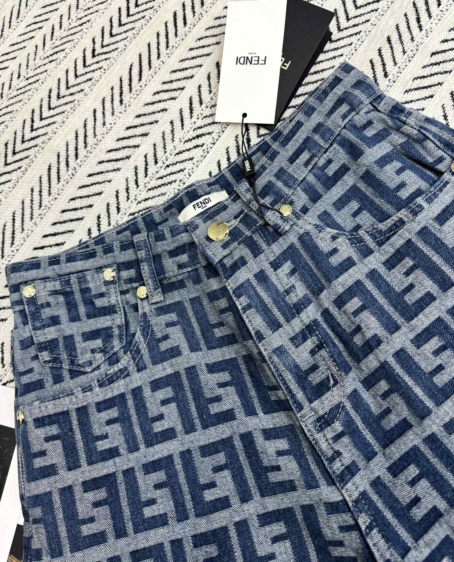 Fendi double F denim shorts