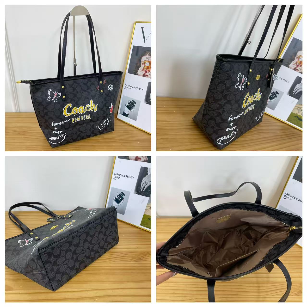 Coach shopping bag shoulder tote bag