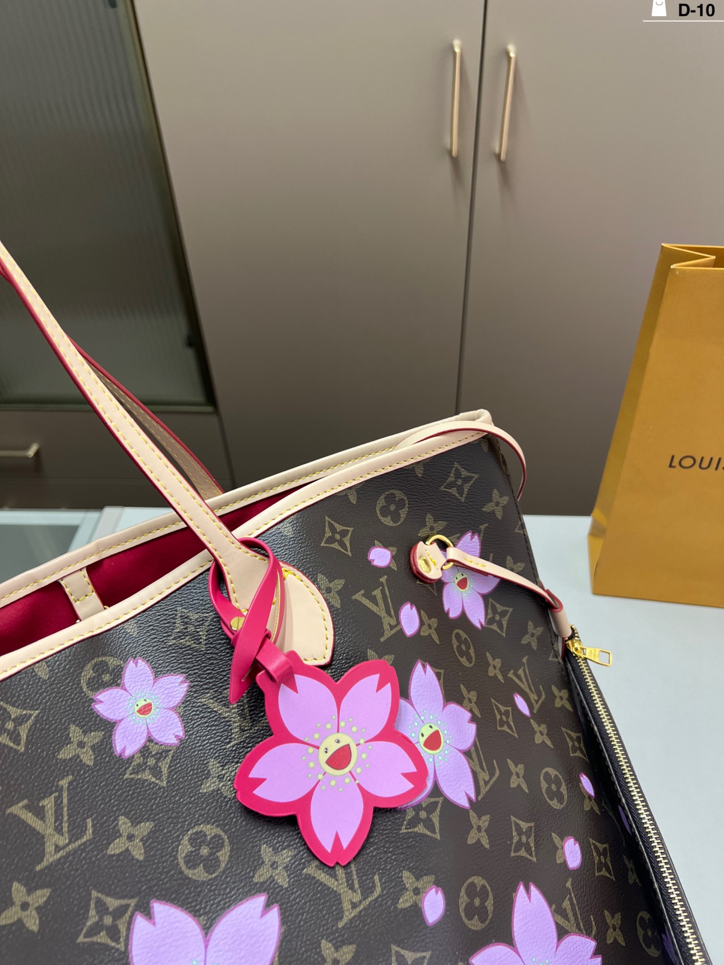 LV Takashi Murakami collaboration Cherry Blossom Tote bag