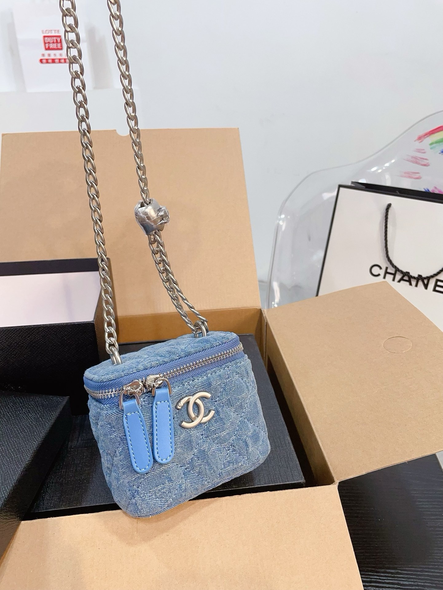Chanel denim heart ball bag
