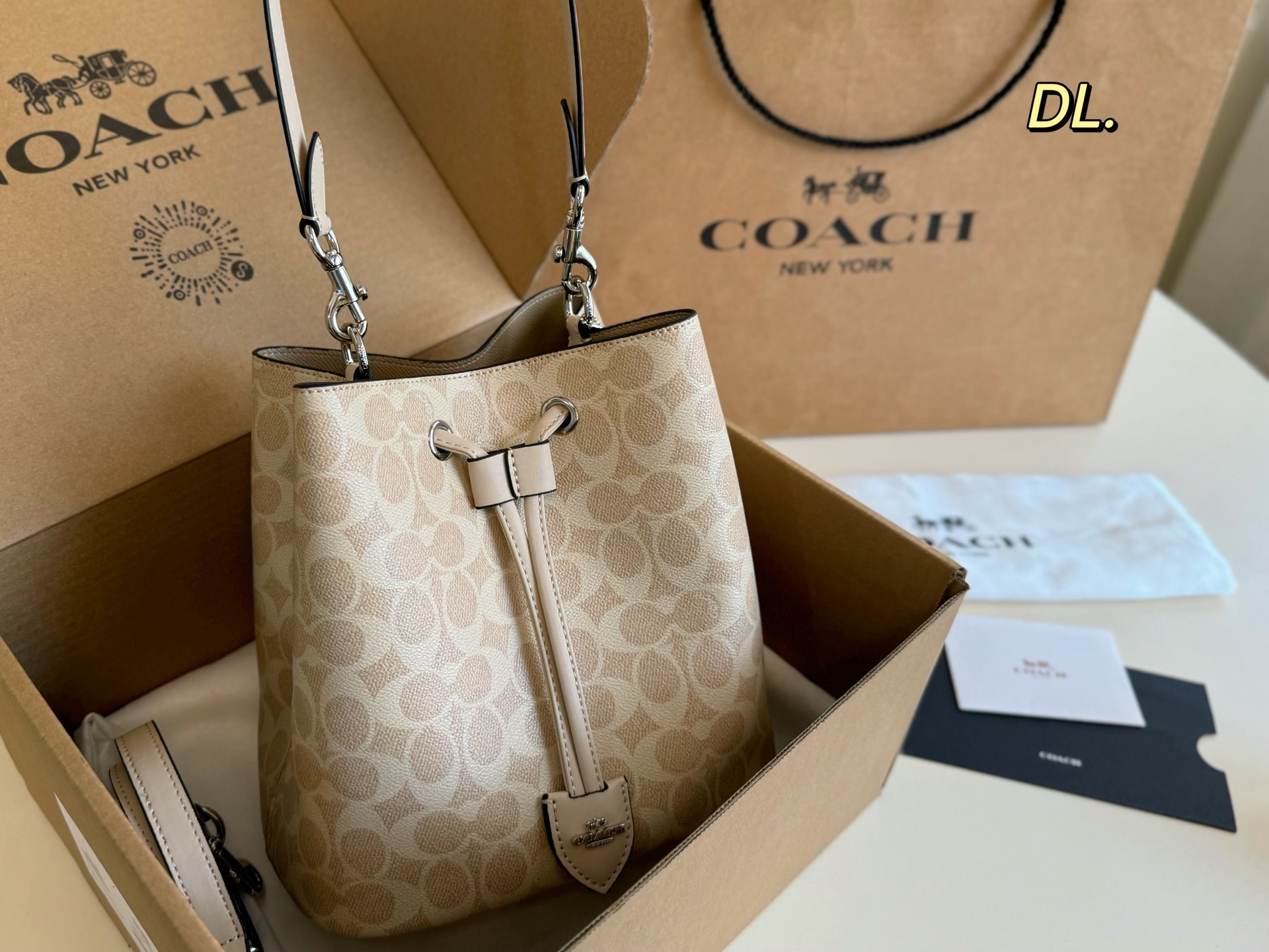 Coach's new Rowan bucket drawstring bag